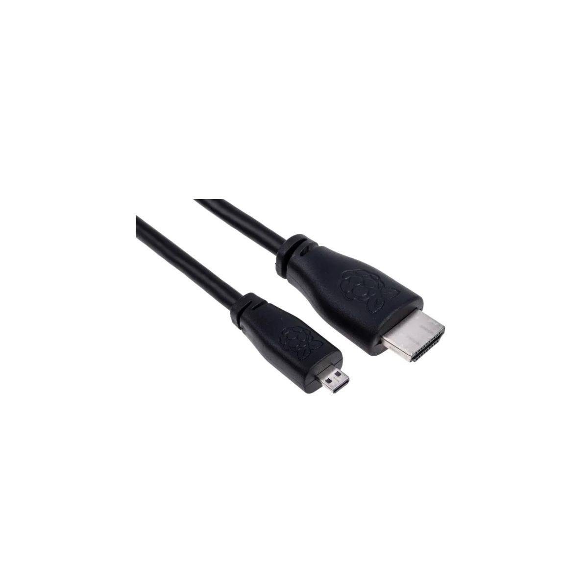 Raspberry Pi Foundation T7733AX-RS - 2 m HDMI zu Micro HDMI Kabel, Schwarz HDMI-Kabel, HDMI, HDMI (200,00 cm)
