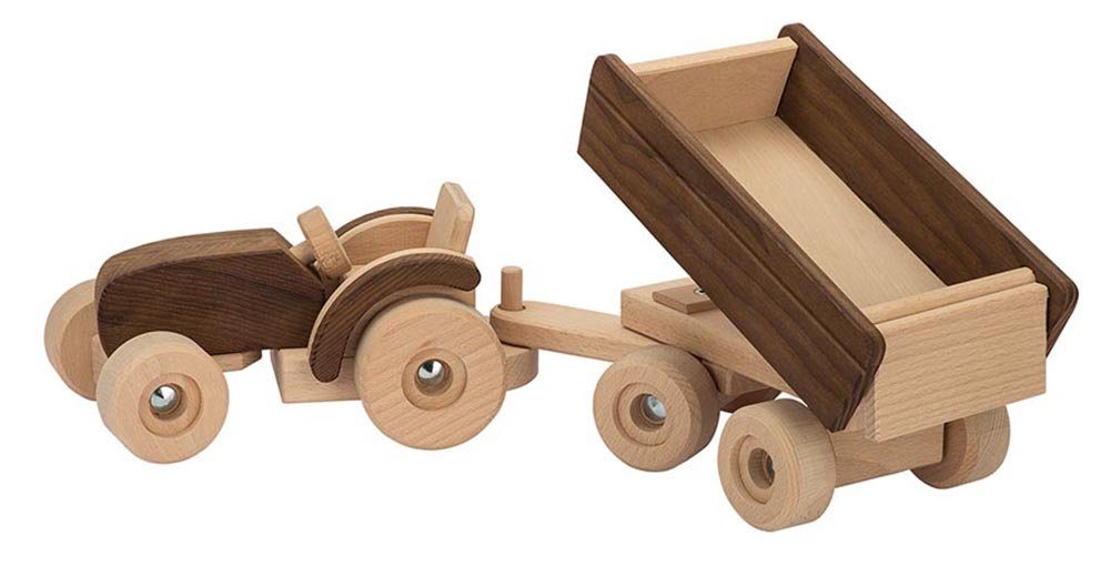 goki Spielzeug-Traktor Traktor mit Anhänger, goki nature, (2-tlg), Made in günstig online kaufen