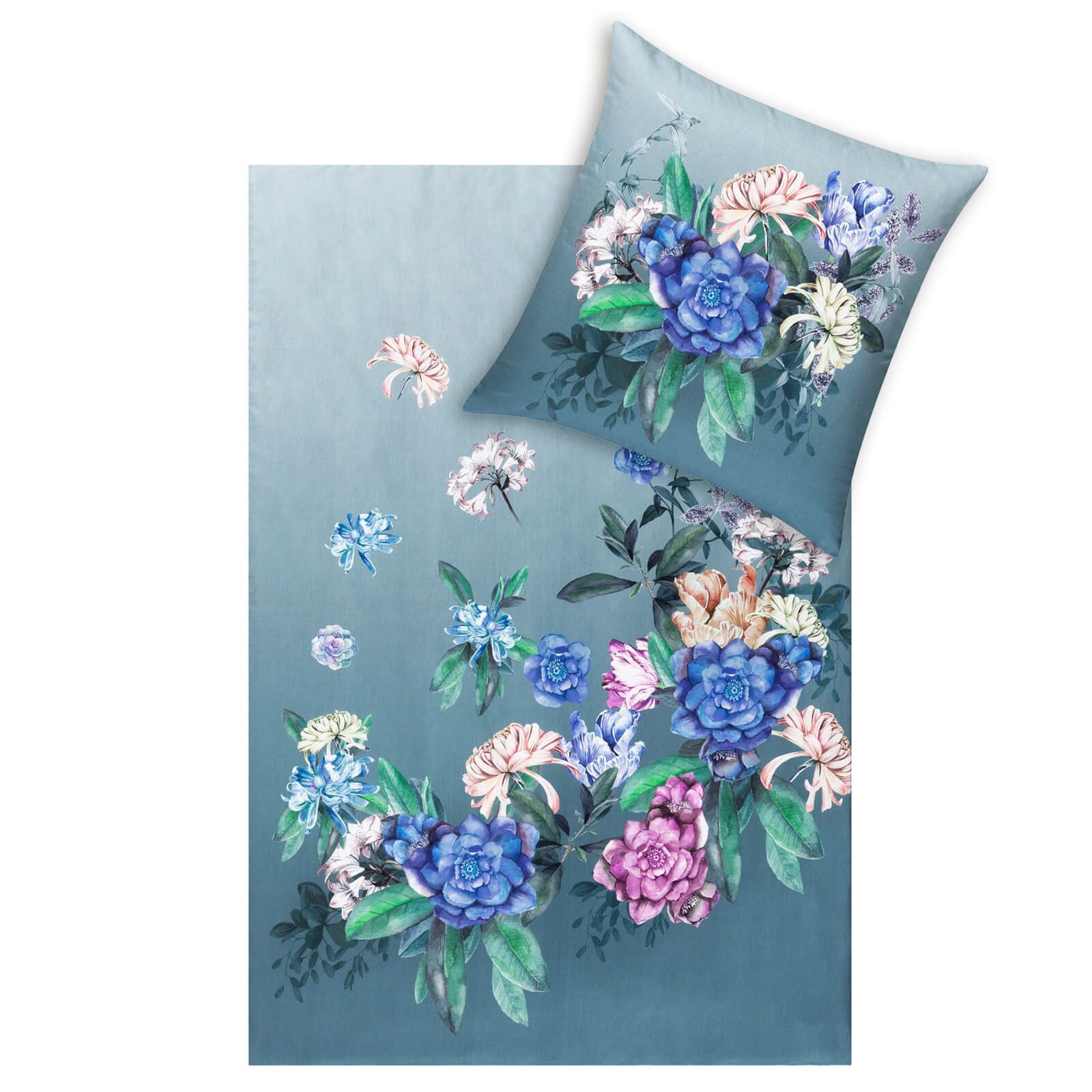 Estella Bettwäsche Alice 4821 581 Blautanne, günstig online kaufen