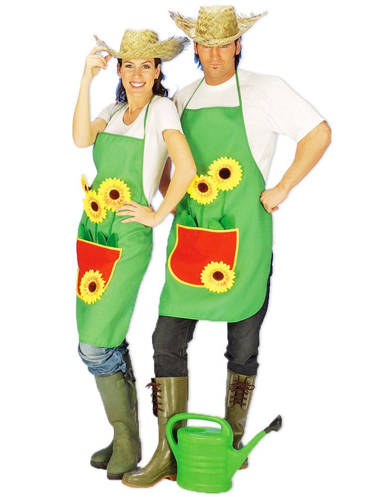 Das Kostümland Kostüm Gärtnerschürze mit Sonnenblumen - Grillschürze Karneval Party
