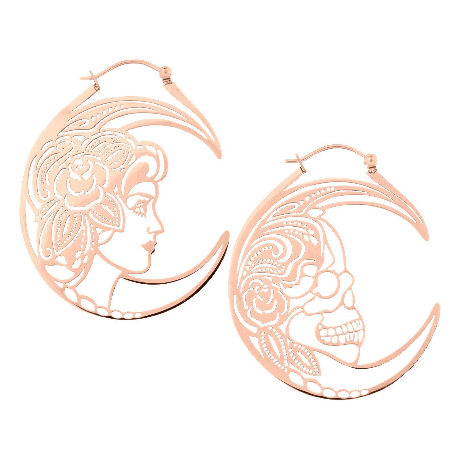 Paar Ohrhänger Skull Couple Hoops