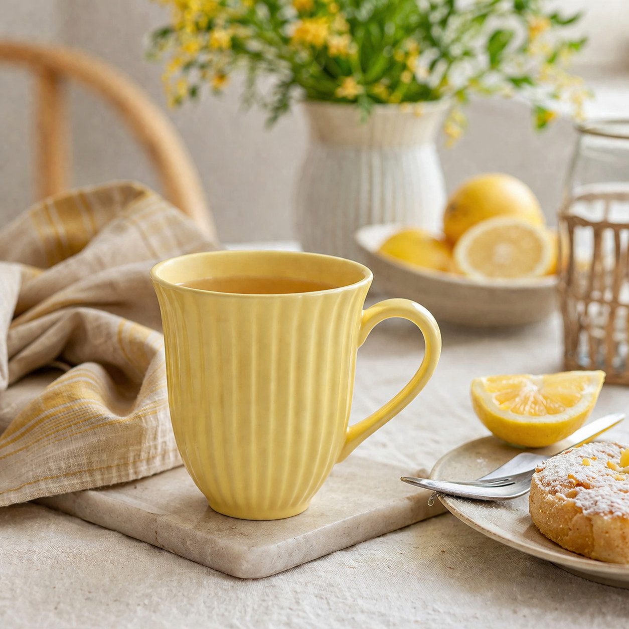 Ib Laursen Tasse IB Laursen Tasse mit Rillen Mynte® Lemonade