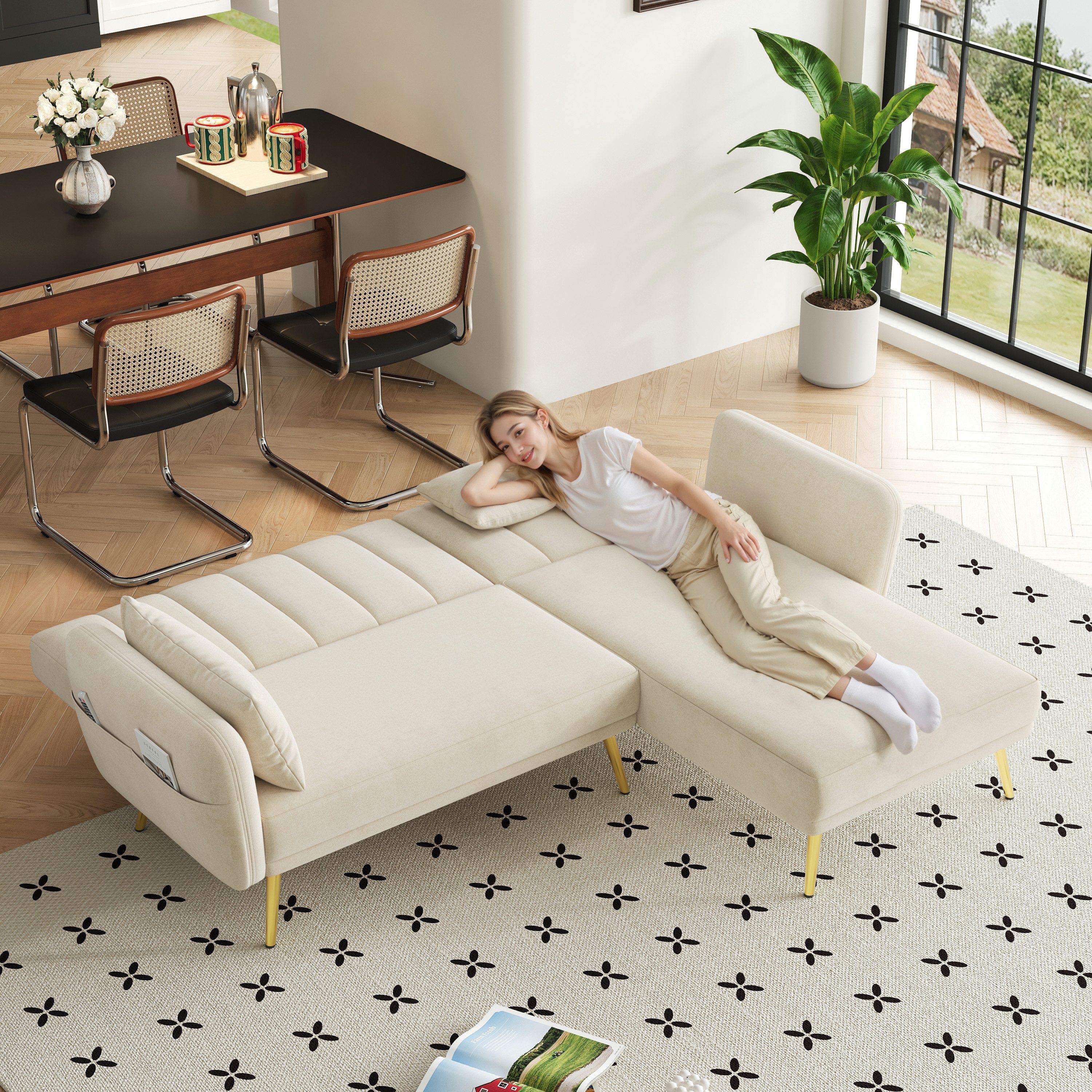 i@home Schlafsofa Klappsofa,L-förmiges Sofa,Ecksofa, mit Relaxfunktion,scha günstig online kaufen