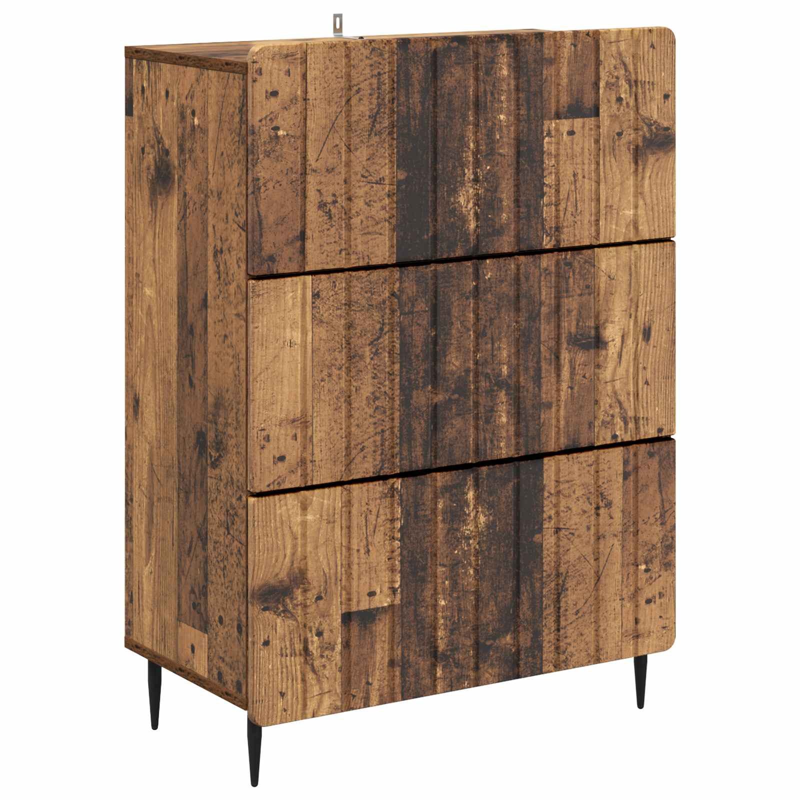 vidaXL Kommode 66 x 34,5 x 92 cm Kommode Schubladenschrank Sideboard Altholz 66x34,5x