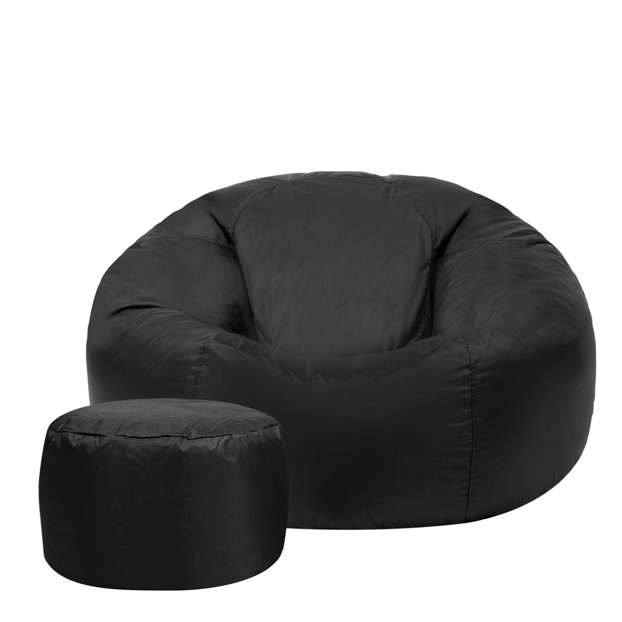 Veeva Sitzsack Klassischer Sitzsack Sitzpouf Outdoor schwarz mit