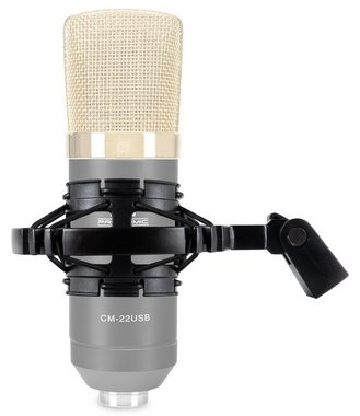 Pronomic MS-19 Mikrofonspinne (doppelt federnd gelagert, reduziert Trittschall auf ein Minimum, für Kleinmembranmikrofone mit 19 bis 50 mm Durchmesser) Mikrofon-Halterung, (Reduziert Trittschall auf ein Minimum)