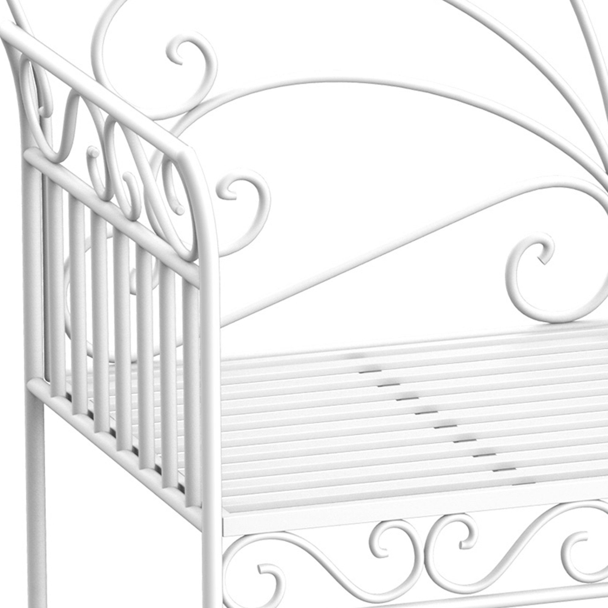 MC Star Gartenbank 2-Sitzer Gartenbank robust, Parkbank rostfrei Sitzbank Bank (Gartenmöbel 111 x 50 x 98cm, Weiß)