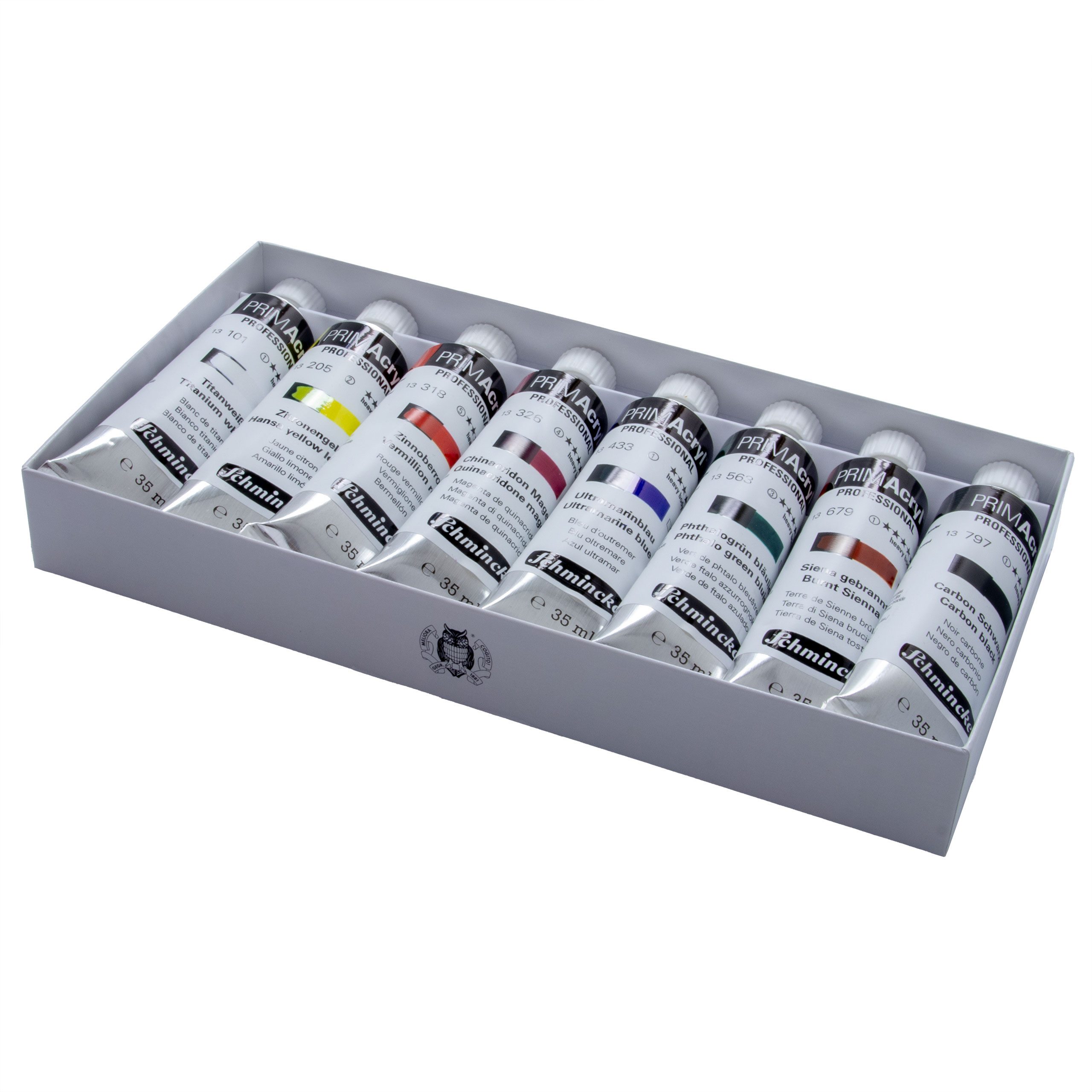 Schmincke Acrylfarbe PRIMAcryl - Kartonset - 8x35 ml Feinste Künstler Acrylfarbe 73 035 097