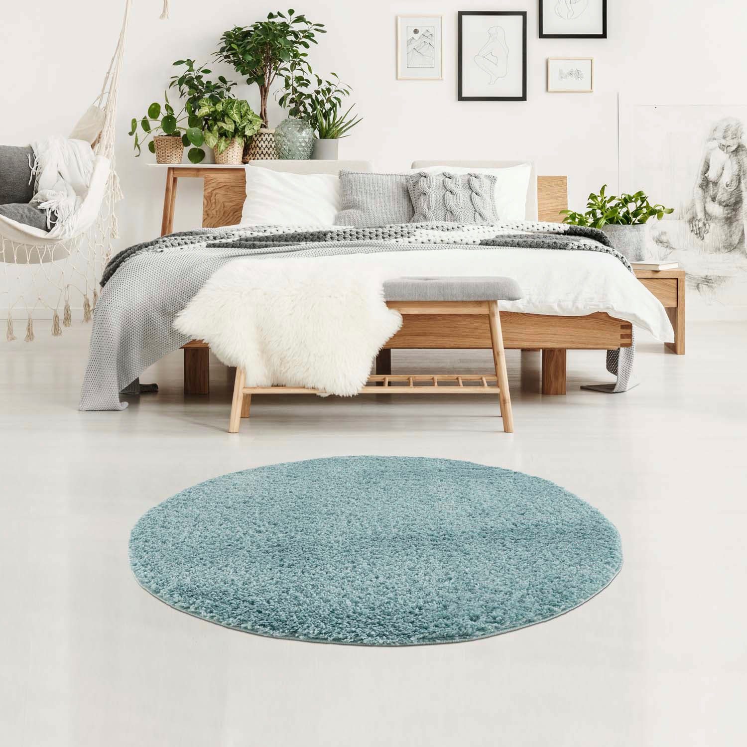 Carpet City Hochflor-Teppich Pulpy 100, rund, günstig online kaufen
