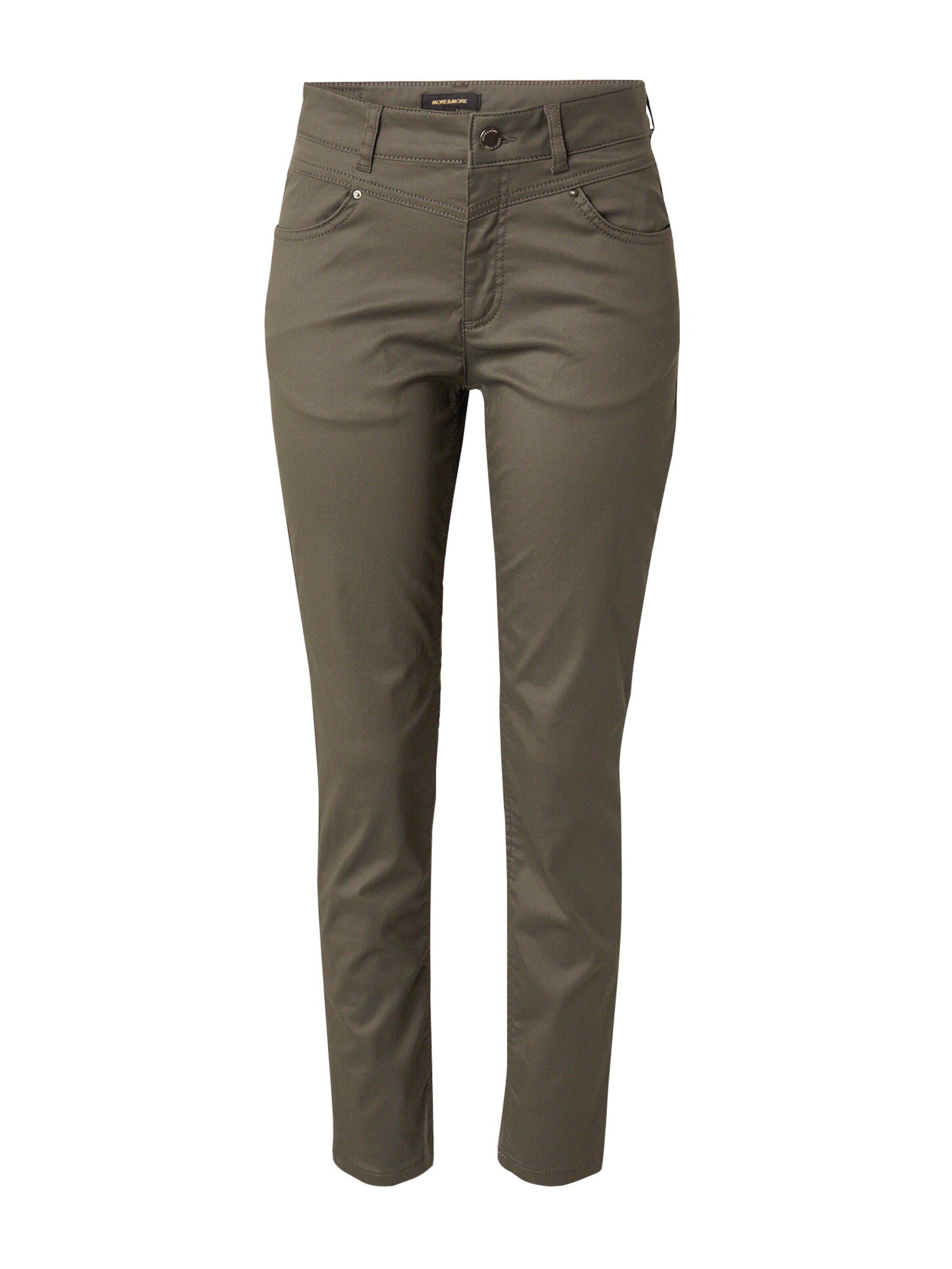Slim-fit-Jeans MORE&MORE Details Plain/ohne (1-tlg) oliv