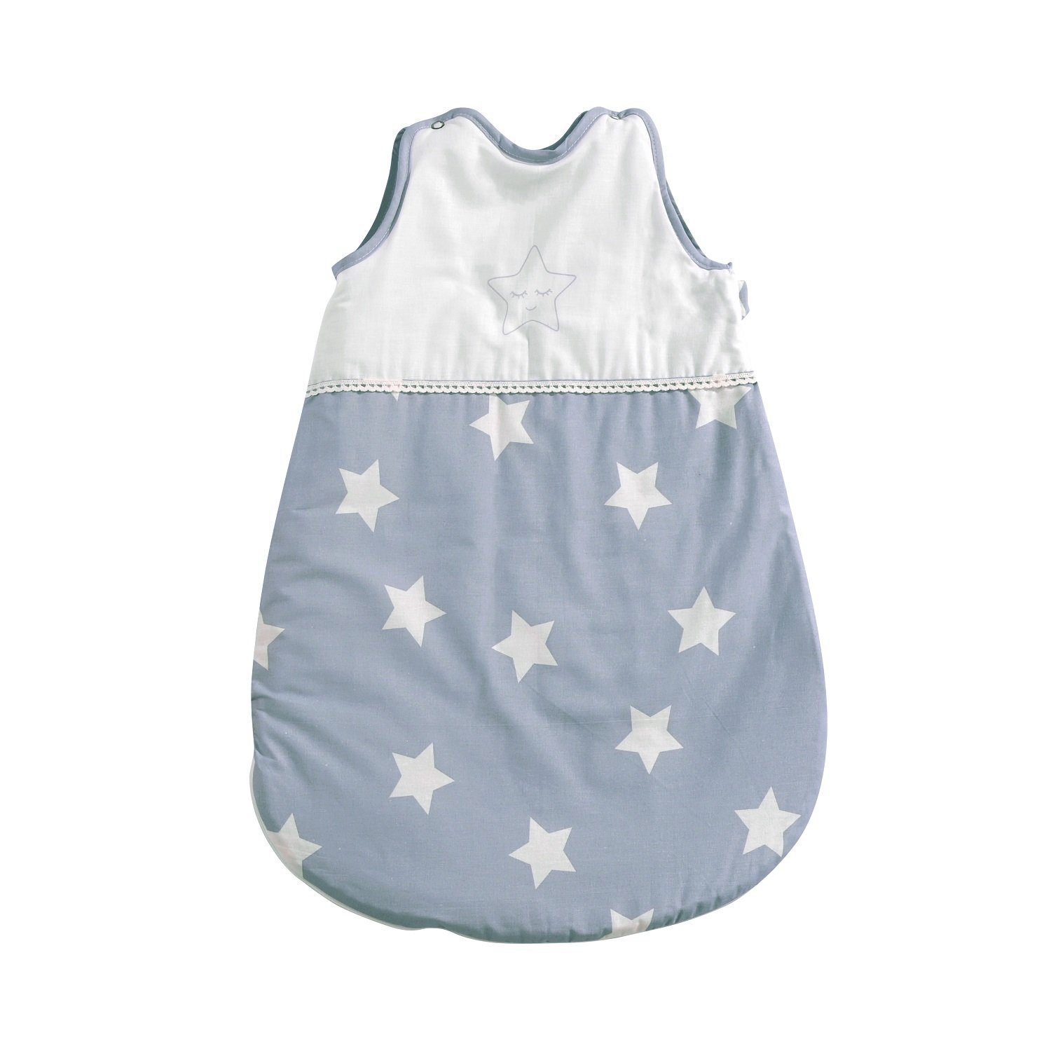 Lorelli Babyschlafsack Baby Winterschlafsack 0-6 Monate (1 tlg), 60cm lang 100% Baumwolle Reißverschluss blau Sterne