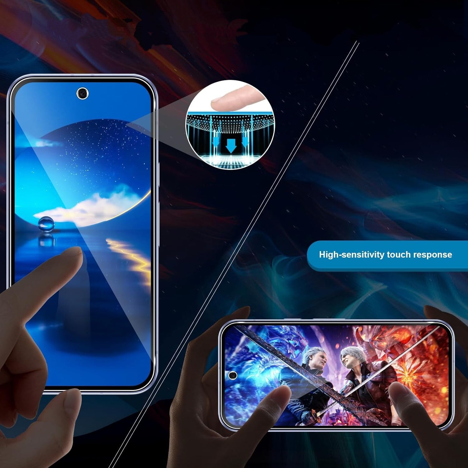 CLM-Tech Displayschutzglas 2X für Google Pixel 10 Pro XL 6,8 Zoll, Panzerfolie 2X Kameraschutz 4er Set Kameraglas Panzerglas 9H Glas Folie, 4 Stück, Anti-Finger – Bild 4 von 5