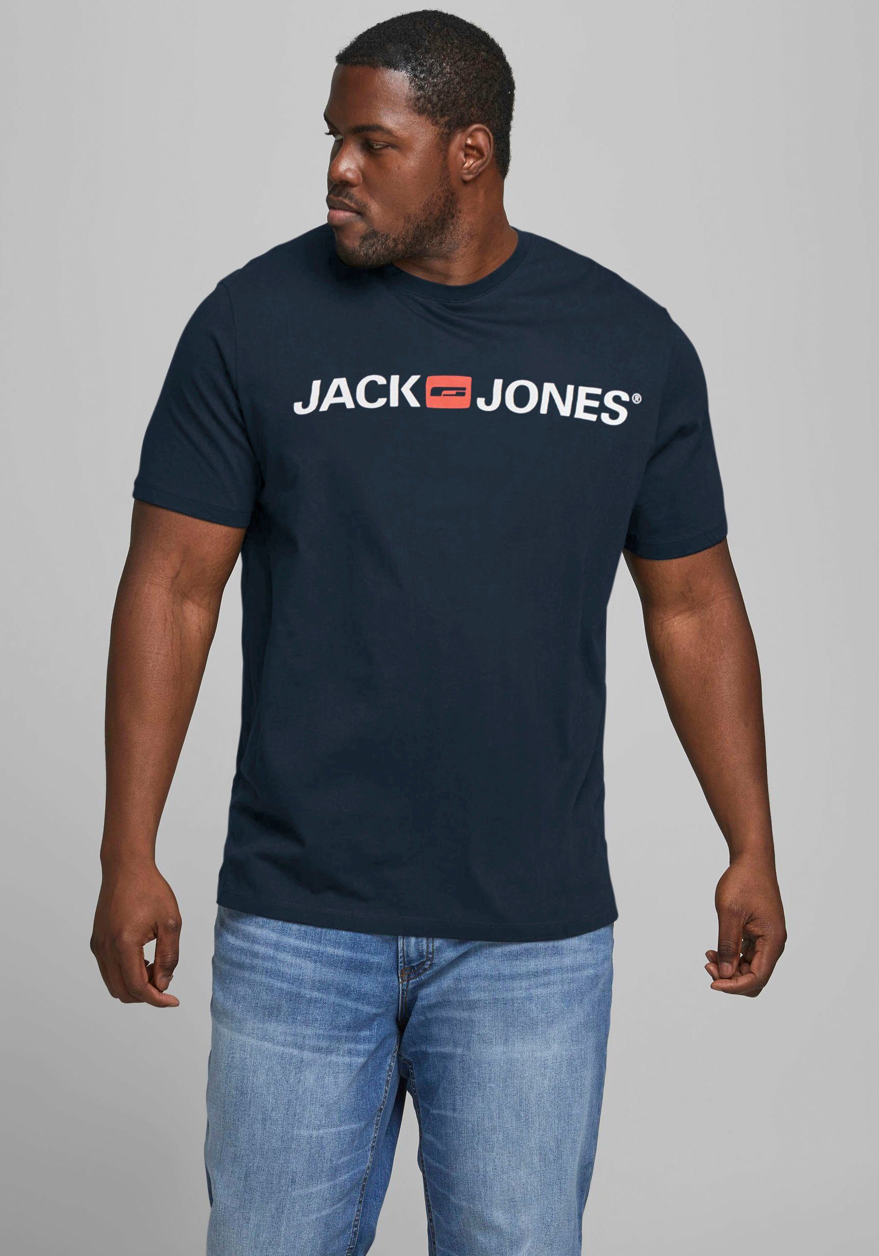 Jack & Jones PlusSize T-Shirt CORP LOGO TEE bis Größe 6XL navy