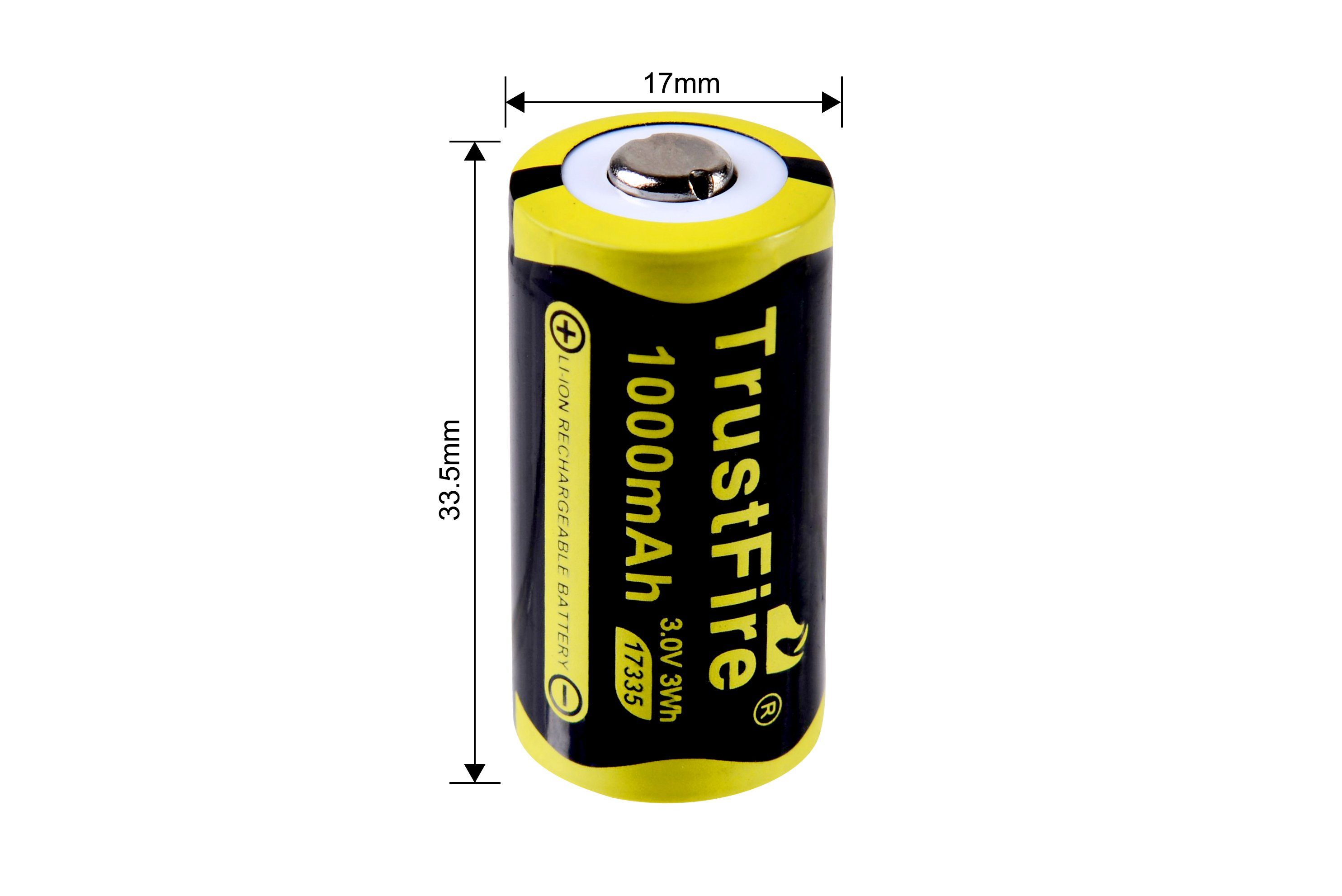 17335 Akku 1000 mAh, 2er Pack Li-Ionen Akku 1000mAh 3V wiederaufladbar