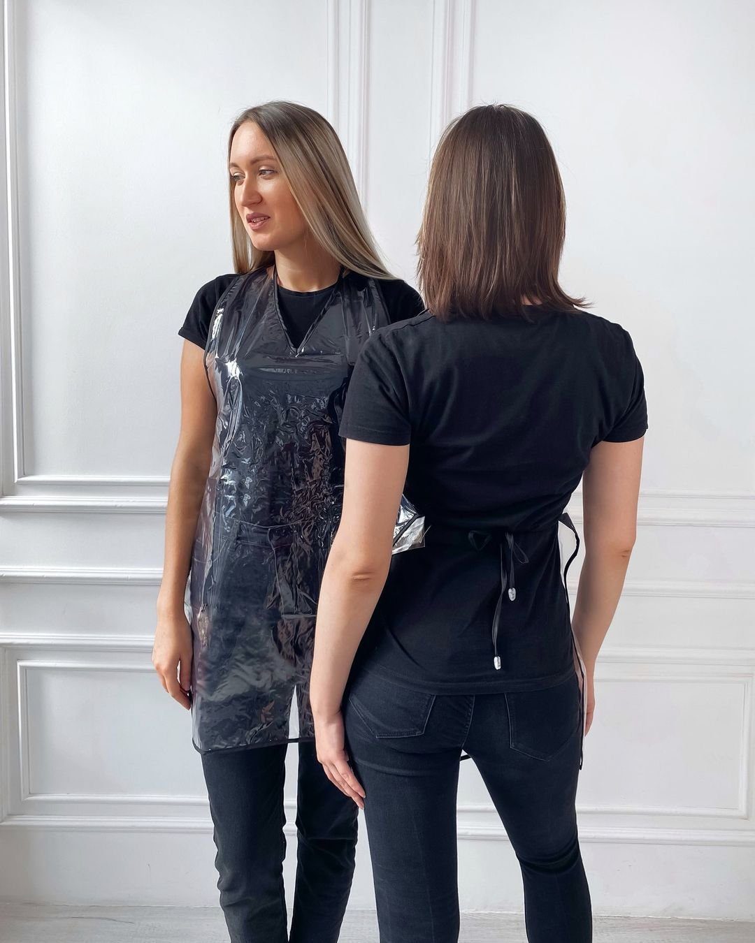 STM Company Kittelschürze Transparente PVC Latzschürze, Friseurschürze, (für Damen, für Friseure, Kosmetikerinnen, Küche), Arbeitskleidung & Berufsbekleidung