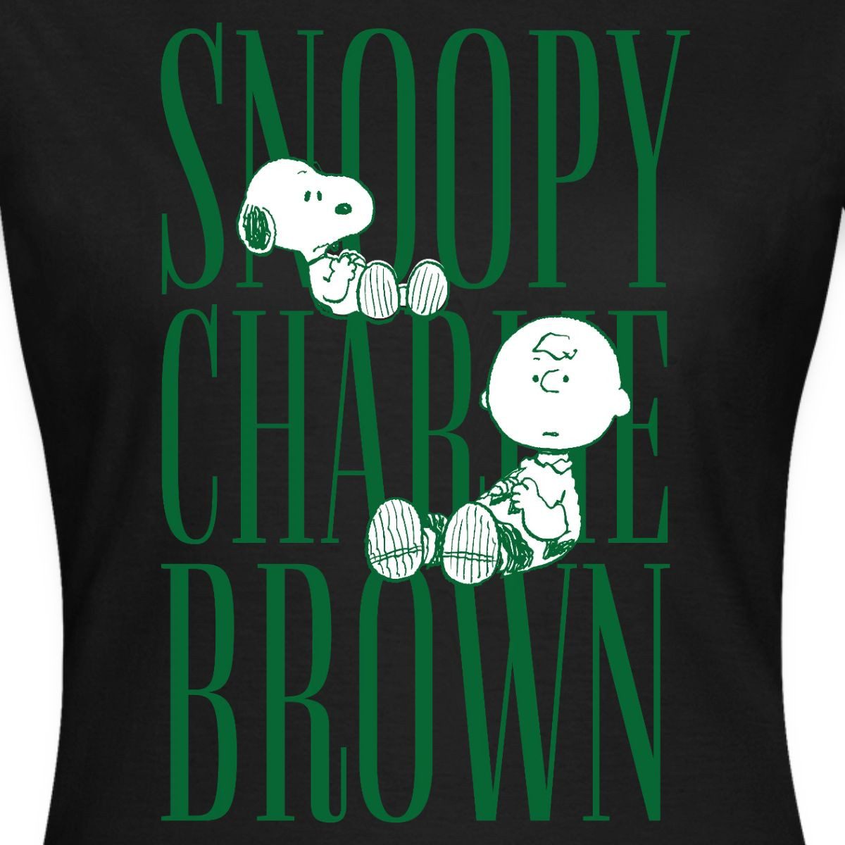 Spreadshirt T-Shirt Peanuts Snoopy Und Charlie Brown Lettering Frauen T-Shirt (1-tlg) Slim Fit, fällt klein aus