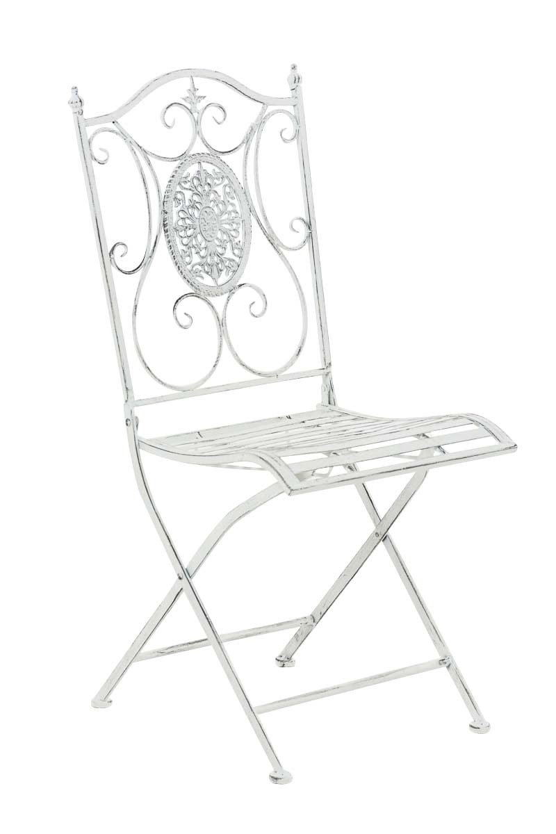 furnicato Garten-Essgruppe Sitzgruppe Aldeano 70x70 cm antik weiß, (1-tlg), Handgefertigtes Gartenset mit antiker Patina für deine Terrasse