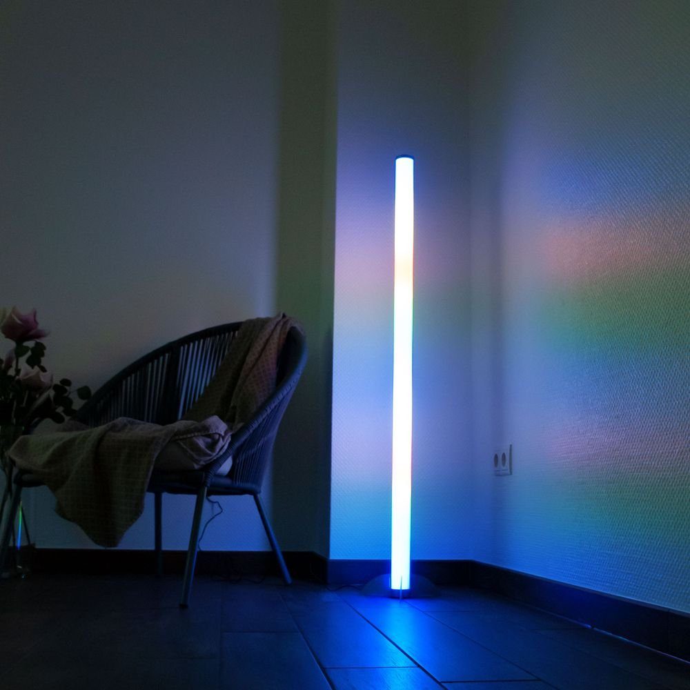 RGB Farbwechsler Stehlampe, Lampe LED-Leuchtmittel Steh Farbwechsel, Watt fest verbaut, Globo Fernbedienung LED LED 6 Stand Design