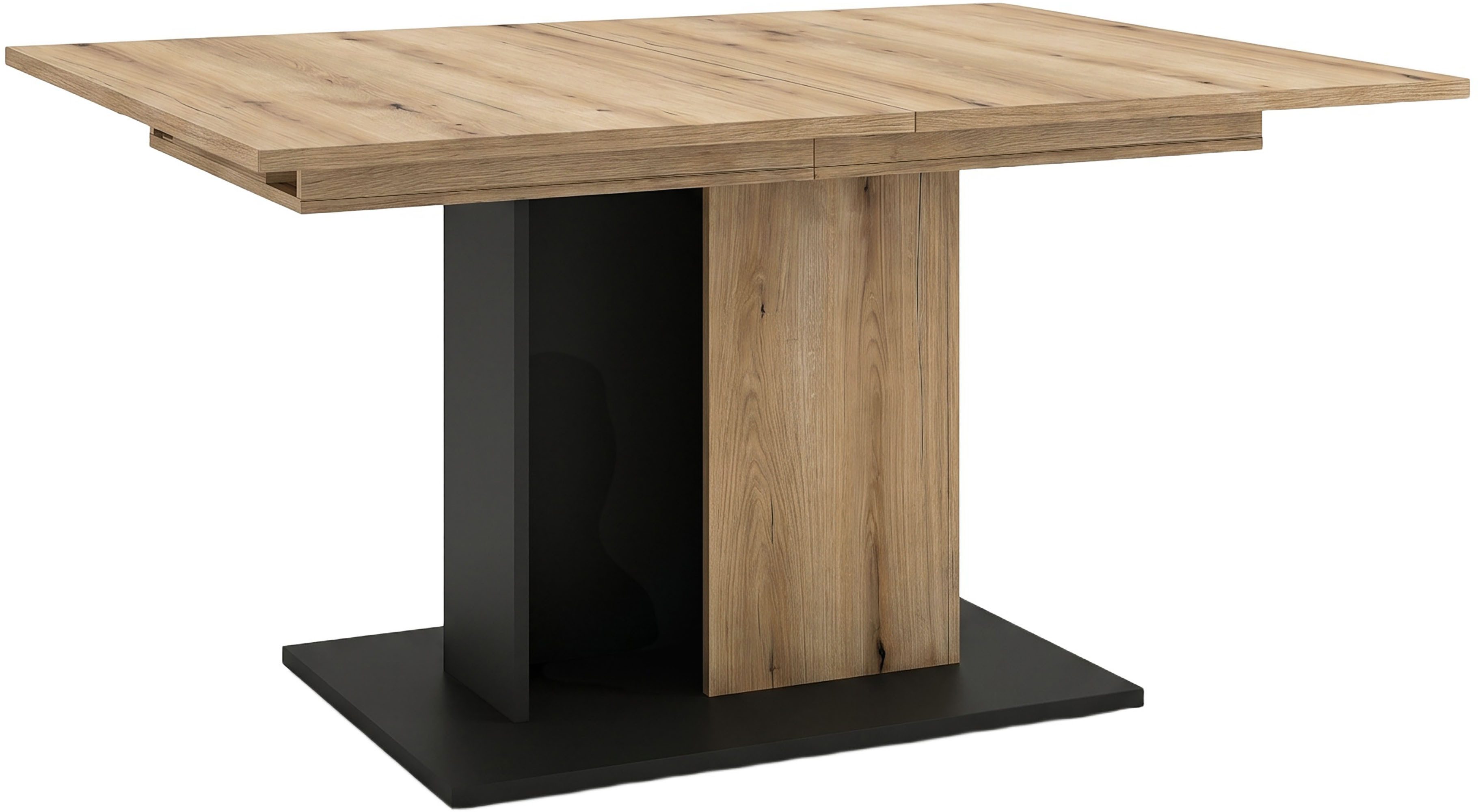 OTTO home Esstisch MONOLITH, ausziehbar 150 -230 cm, inklusive 2x 40 cm Einlegeplatte (individuell einsetzbar, in moderner Farbausführung), Doppelsäulen-Gestell mit Bodenplatte, Tisch, Küchentisch, Esszimmer