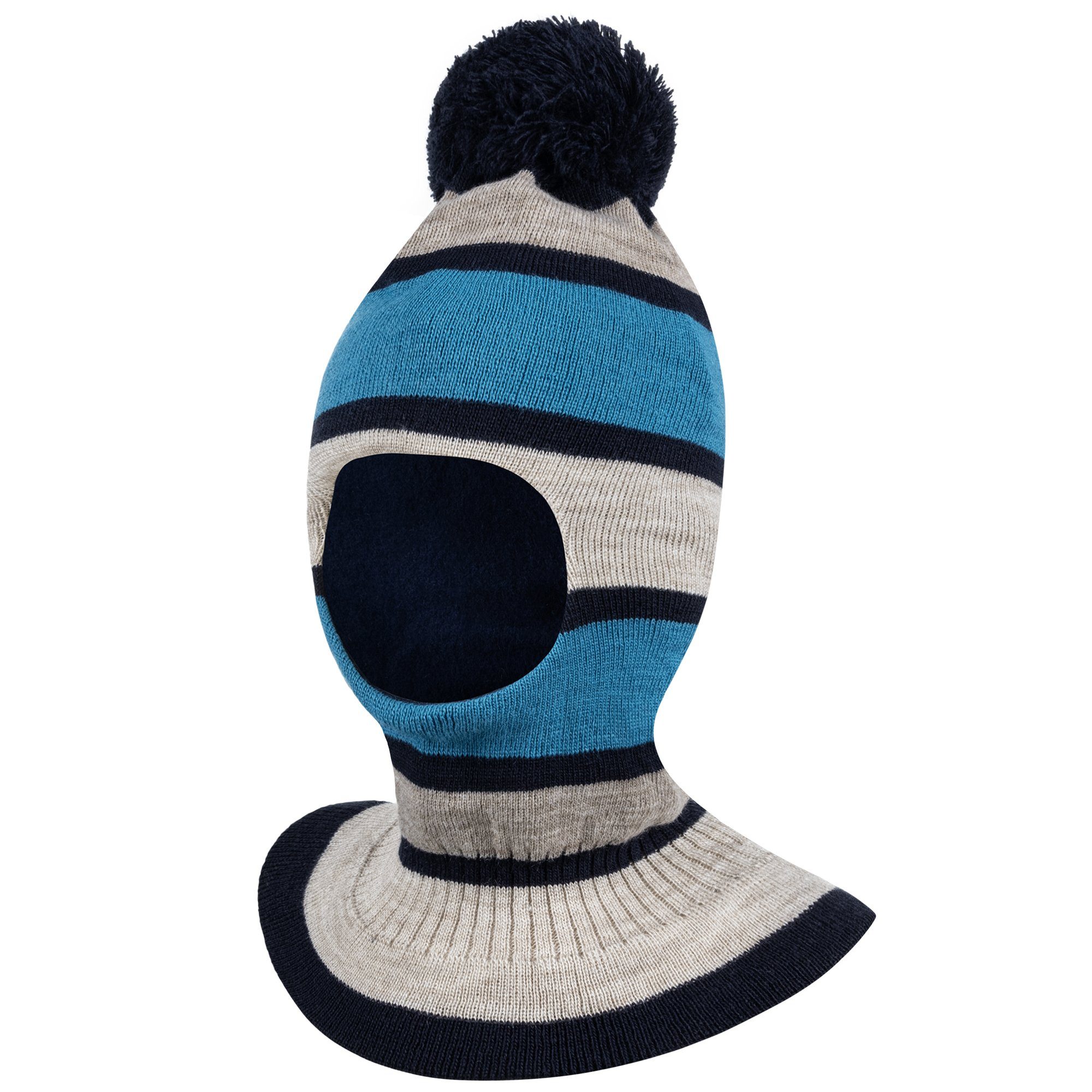 Schlupfmütze Wintermütze Schalmütze Strickmütze warme Jungenmütze Bommelmütze