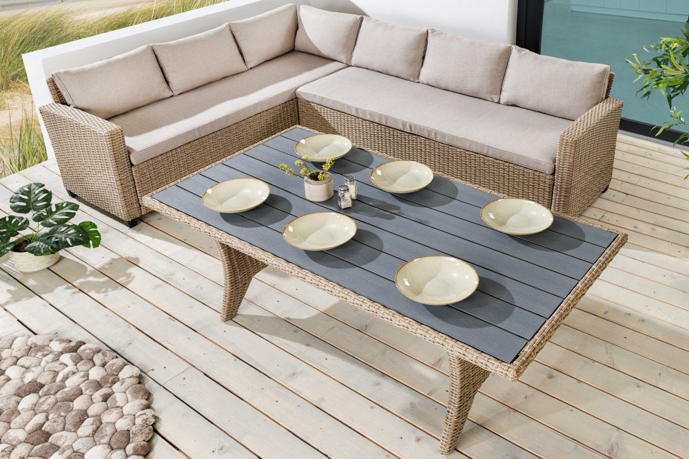 · Garten 236cm und Tisch (Set, 1-tlg), MONACO riess-ambiente Outdoor natur, Sitzgruppe Kissen · inkl.