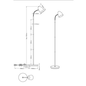 NOWA Stehlampe Stehleuchte Schwarz JASON, ohne Leuchtmittel, Stehlampe