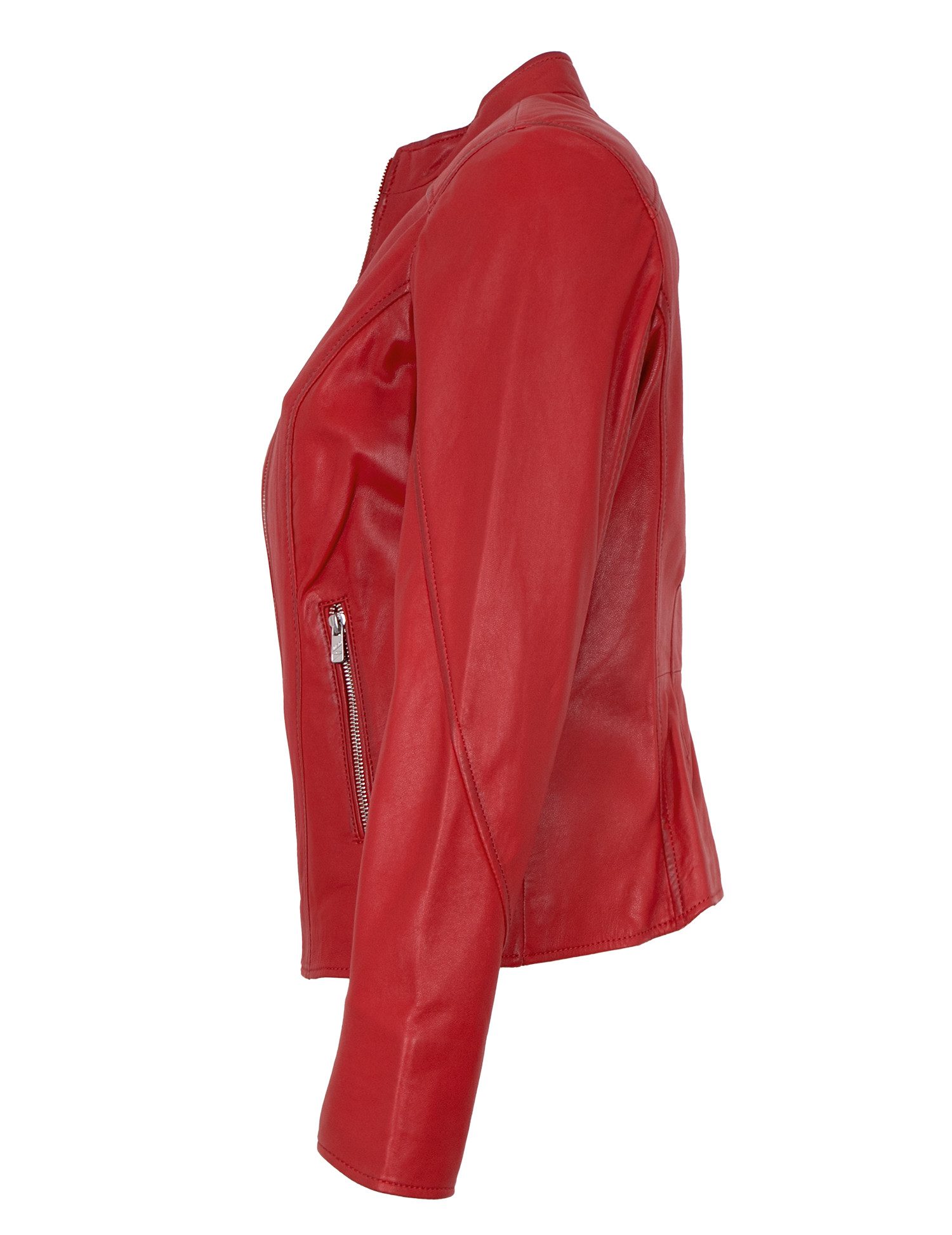 Jilani Lederjacke Fulya Jilani - Damen Lederjacke Lammnappa salsa rot