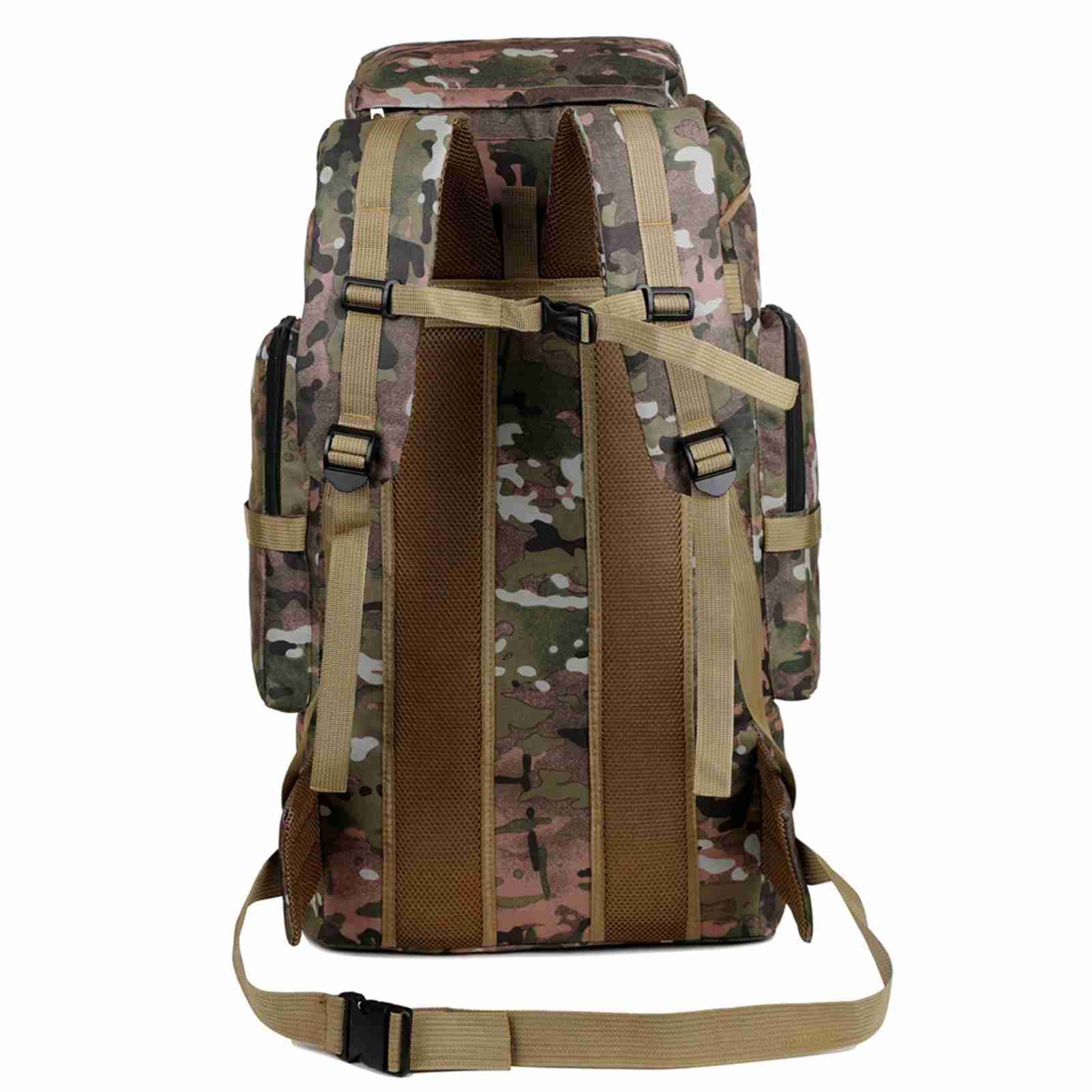 GARRYFIZH Wanderrucksack Wanderrucksack Outdoor Rucksack Groß Trekking Taktisch Camouflage Grün, Großes Fassungsvermögen, atmungsaktiv, verstellbare Gurte