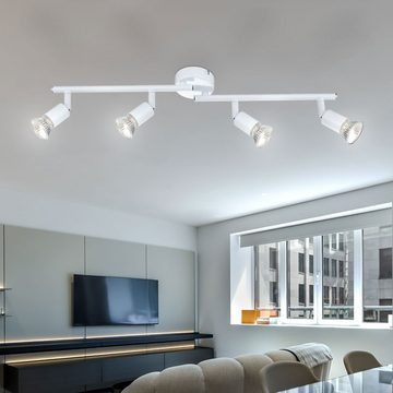 Globo LED Deckenleuchte, Leuchtmittel inklusive, Warmweiß, Decken Spot Leiste weiß Wohnzimmer Lampe Esstisch Leuchte