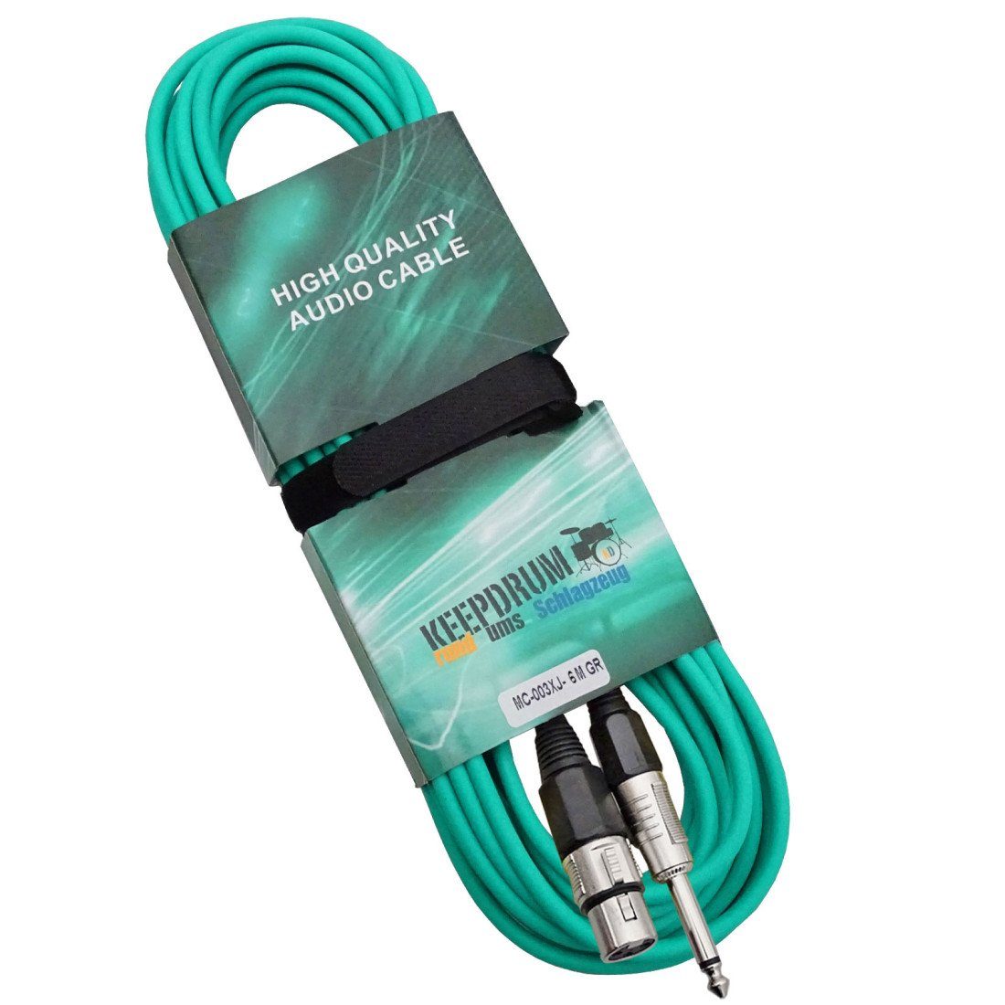 keepdrum keepdrum MC003XJ 6m Mikrofonkabel Grün Klinke-XLR Audio-Kabel, (600 cm)