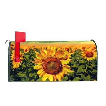 banjado Amerikanischer Briefkasten Mailbox Sonnenblumen (Amerikanischer Briefkasten, original aus Mississippi USA), 22 x 17 x 51 cm