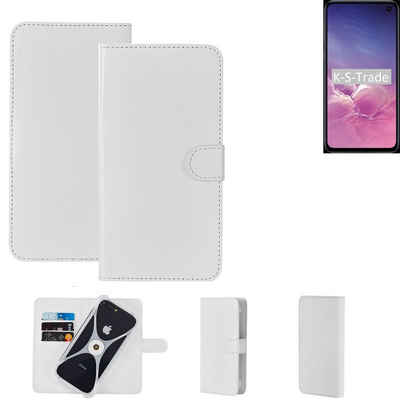 K-S-Trade Handyhülle für Samsung Galaxy S10e (DUOS), Handy Hülle Schutz Hülle Cover Case Bookstyle Bumper weiß 1x