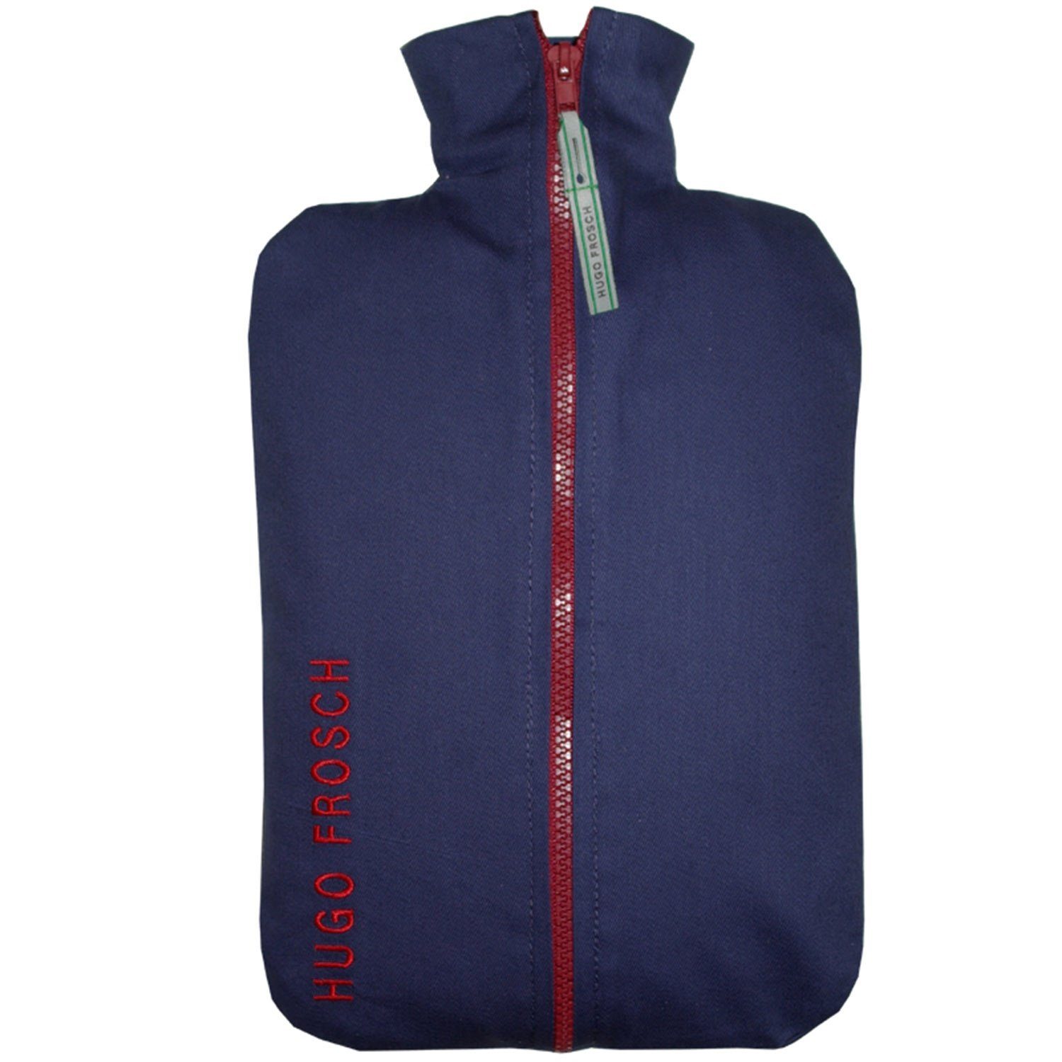 Hugo Frosch Wärmflasche - Öko-Wärmflasche 2,0 l mit Jeansbezug blau, Made in Germany