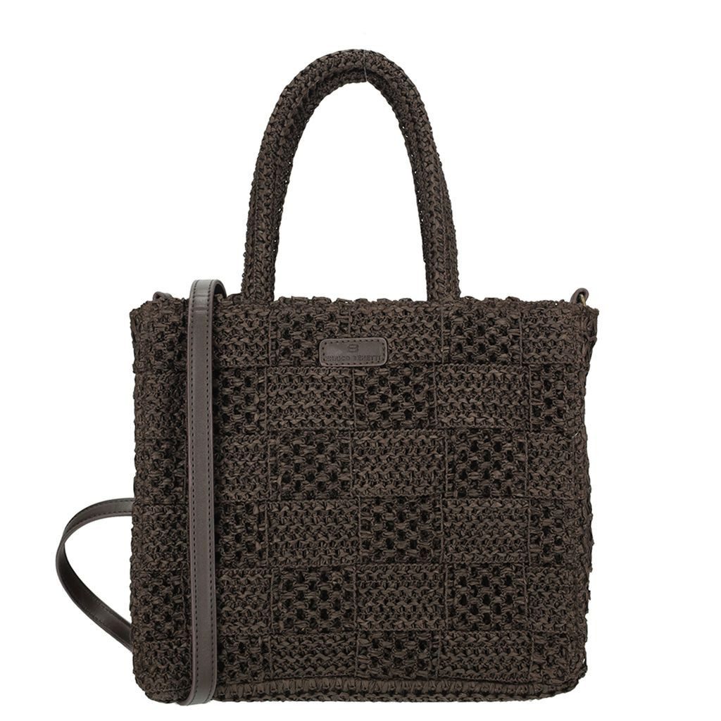 Enrico Benetti Strandtasche Badetasche klein Sommertasche Damen (mit Reißverschluss, leicht), Strohtasche, in schöner Bastoptik