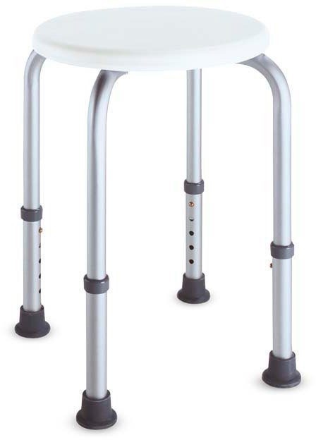 Bischoff & Bischoff Табурет для душа DH 40 R in rund, Dusch-Hilfe, höhenverstellbar, belastbar bis 100 kg, Duschstuhl, Duschsitz, Badhocker