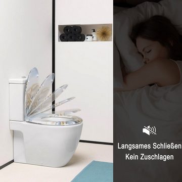 Woltu WC-Sitz (1-St), Softclose mit Absenkautomatik Klodeckel Duroplast