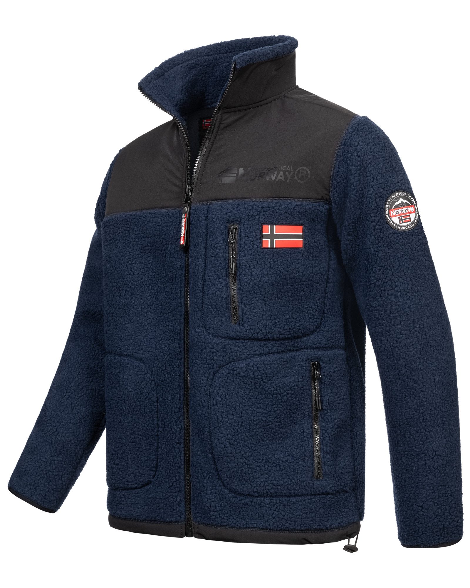 Geographical Norway Fleecejacke Herren Herbst Winter Jacke Teddy fleece Outdoor Übergangs Polar – Bild 4 von 4