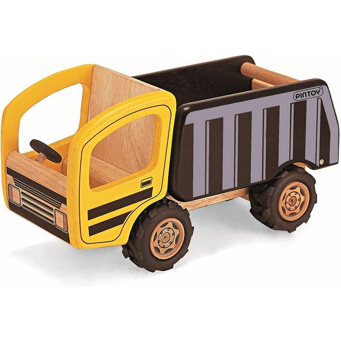 PINTOY Spielzeug-LKW Kipplaster aus Holz vom Gummibaum • Muldenkipper 24 x 10 x 13 cm