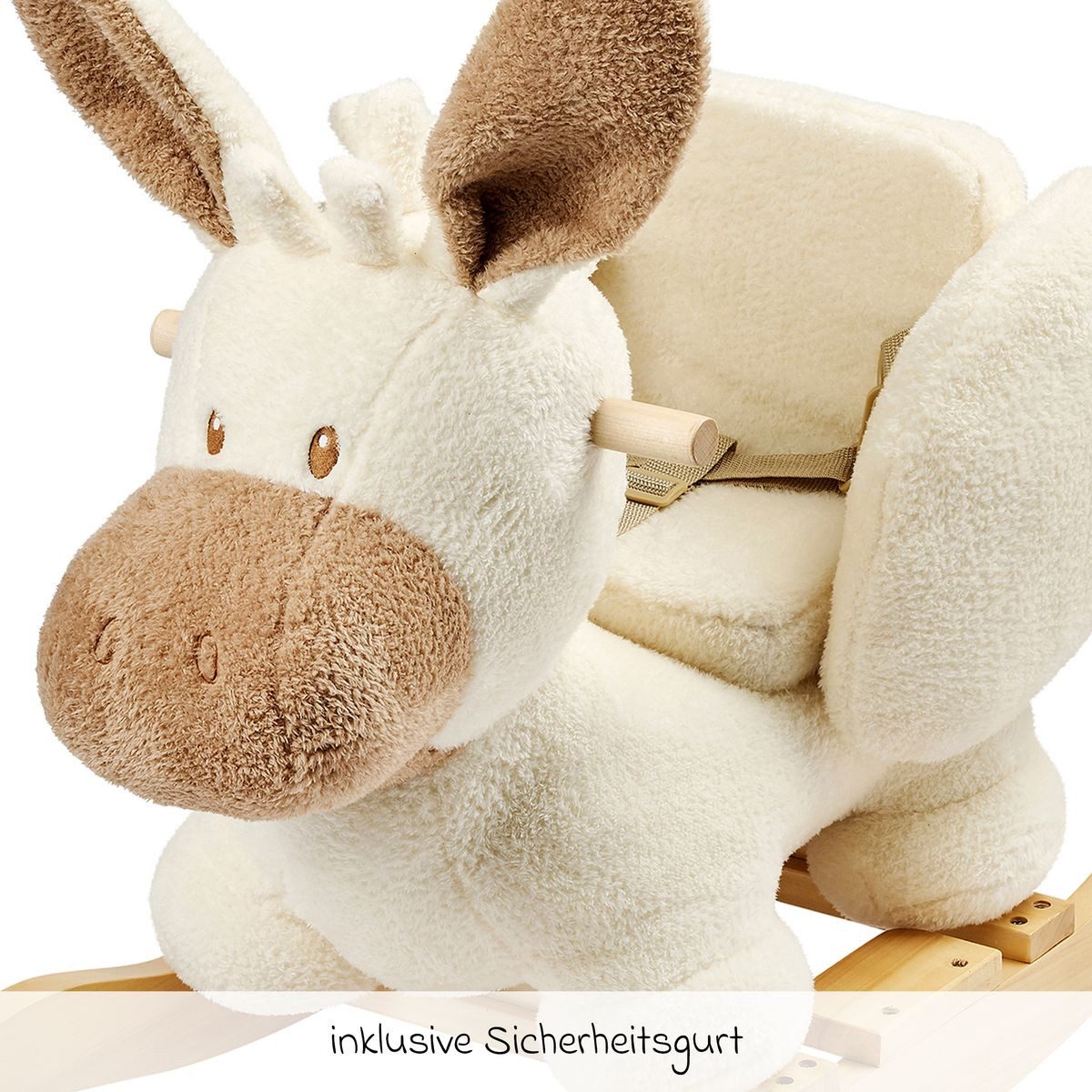 Nattou Steckenpferd Esel - Ecru, ab 10 Monaten inkl. Sicherheitsgurt
