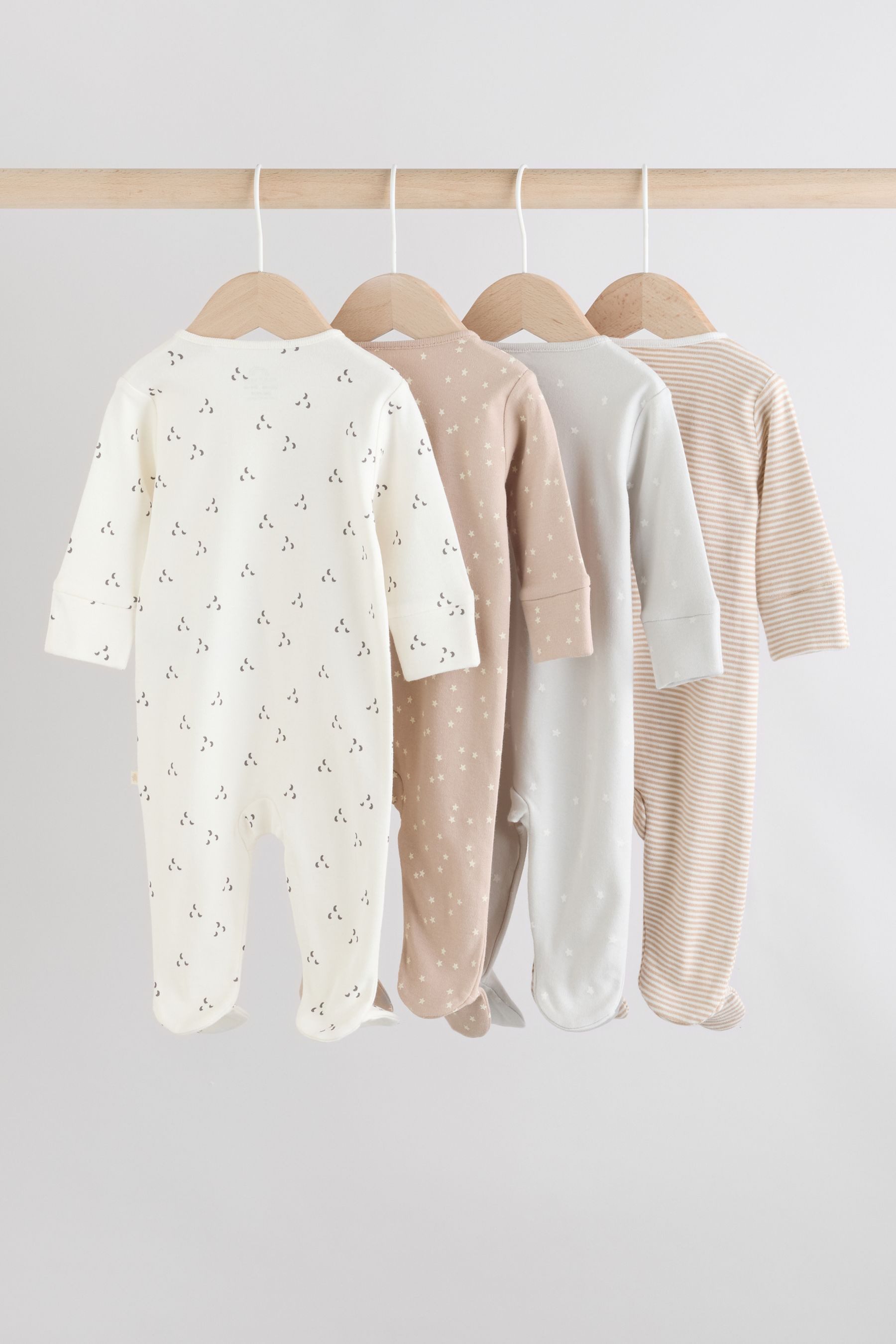 Next Schlafoverall 4er-Pack Babystrampler Zwei-Wege-Reißverschluss (4-tlg)