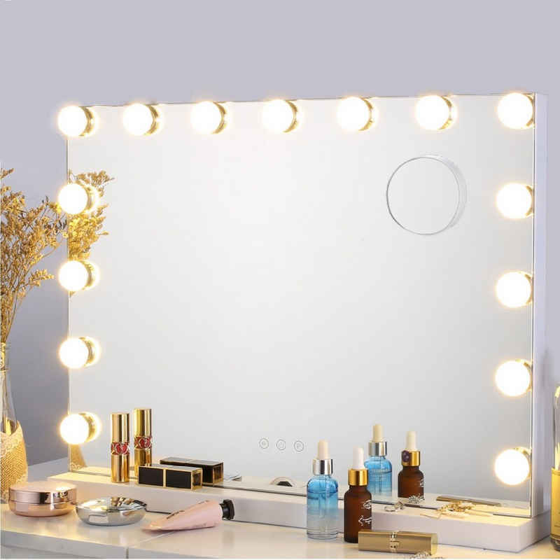 Homfa Schminkspiegel, Hollywood Spiegel Kosmetikspiegel mit LED Touchscreen