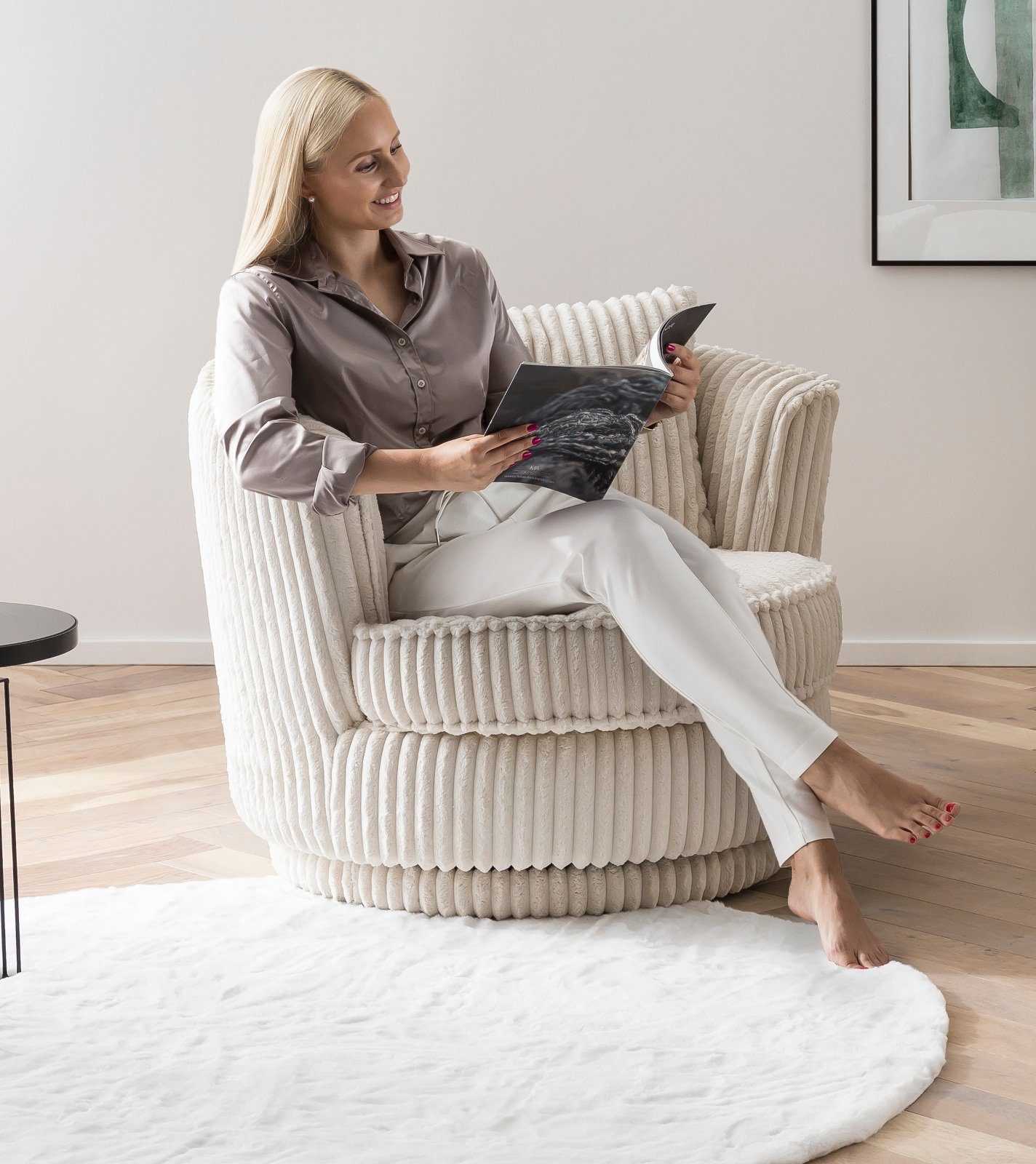 Furn.Design Loveseat Comfy (Komfortsessel in wollweiß günstig online kaufen