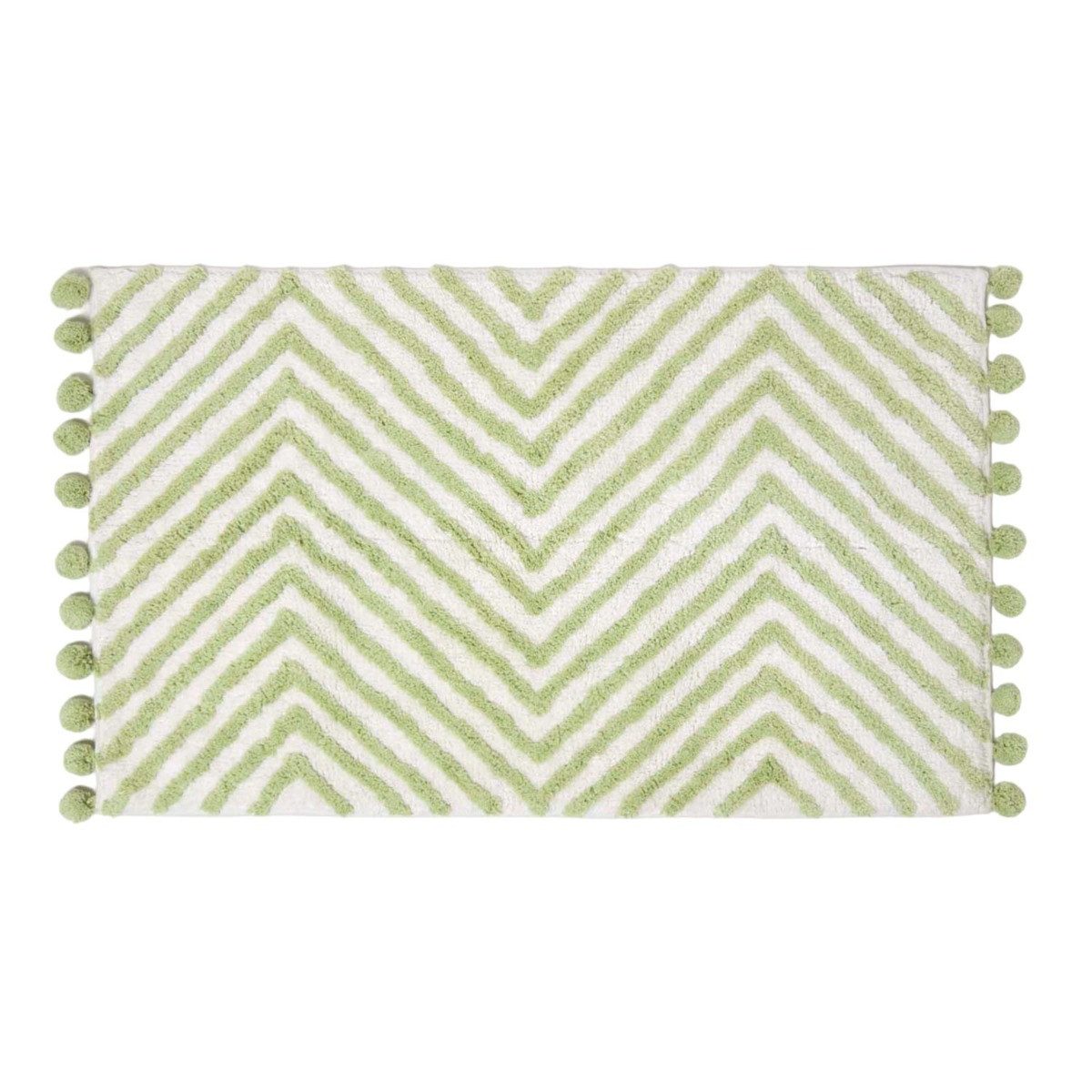 Homescapes Badematte Badteppich grün mit Zickzack-Muster günstig online kaufen