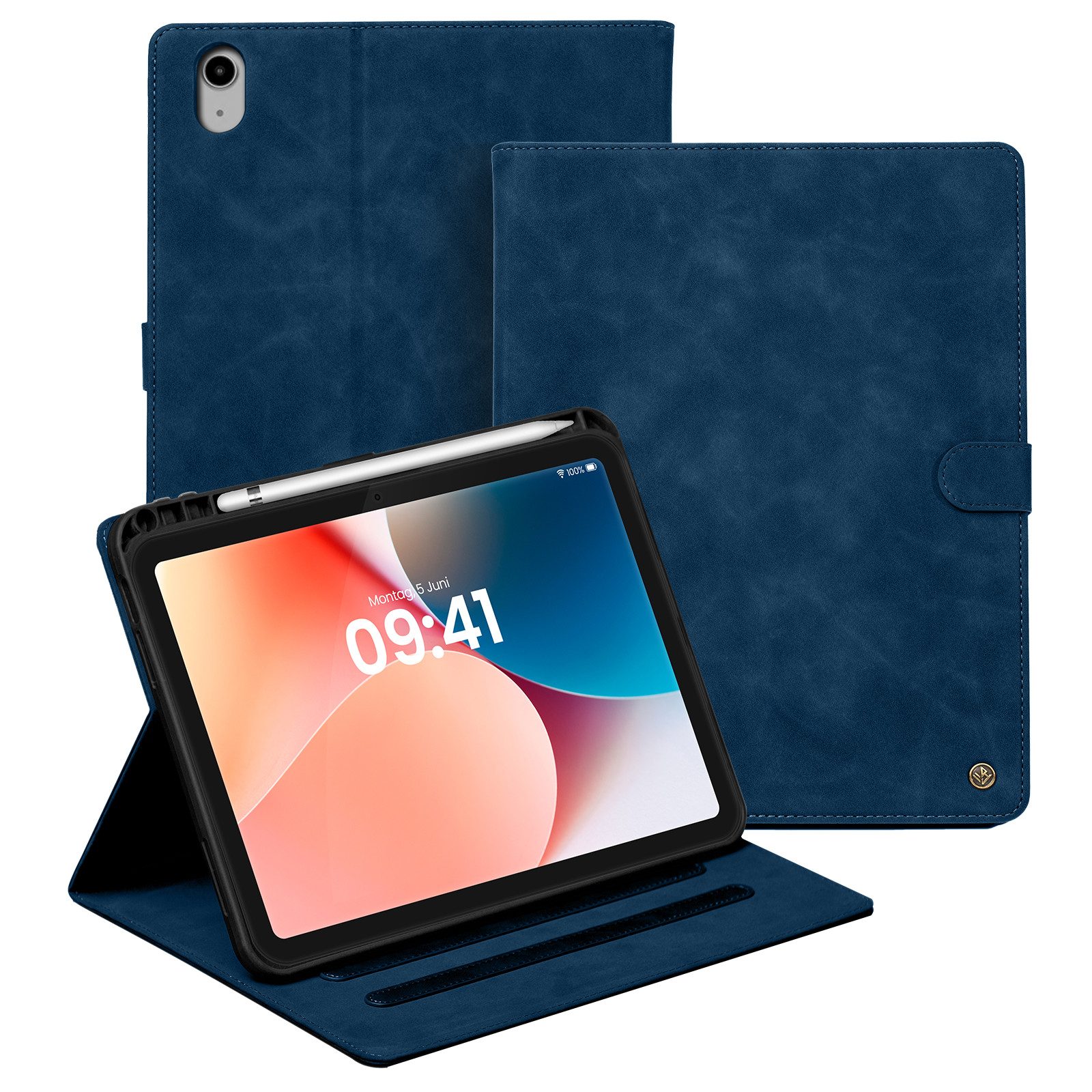 Tec-Expert Tablet-Hülle Tablet Cover Hülle für Apple iPad 10. Gen 10,9 Zoll 2022 10.9 Zoll, 10.9, Vintage Schutzhülle Klapphülle Tasche Case