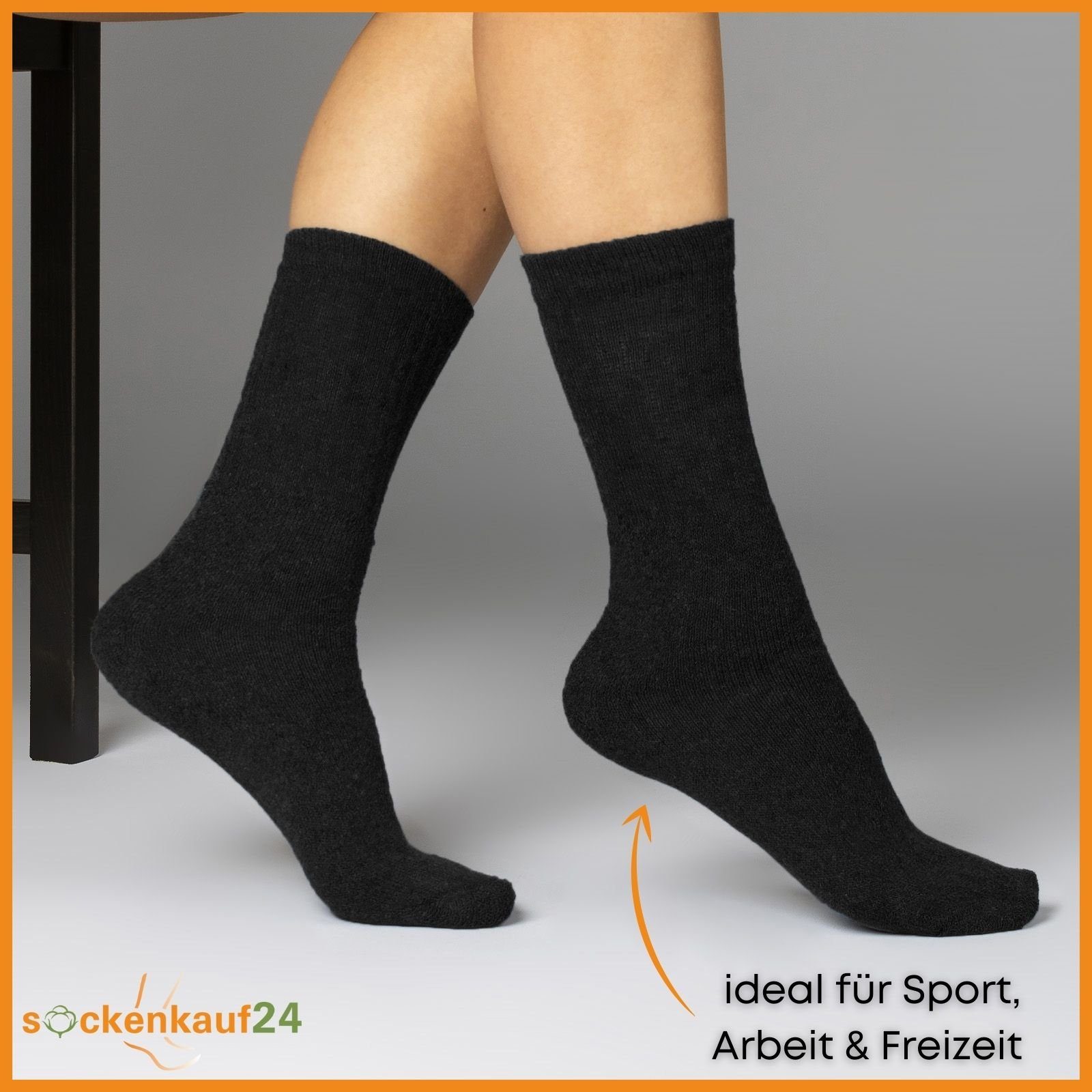 & Tennissocken Damen Sportsocken Socken Paar 10-Paar, (Schwarz, 10, 43-46) sockenkauf24 30 Arbeitssocken Herren 20, Baumwolle 10100