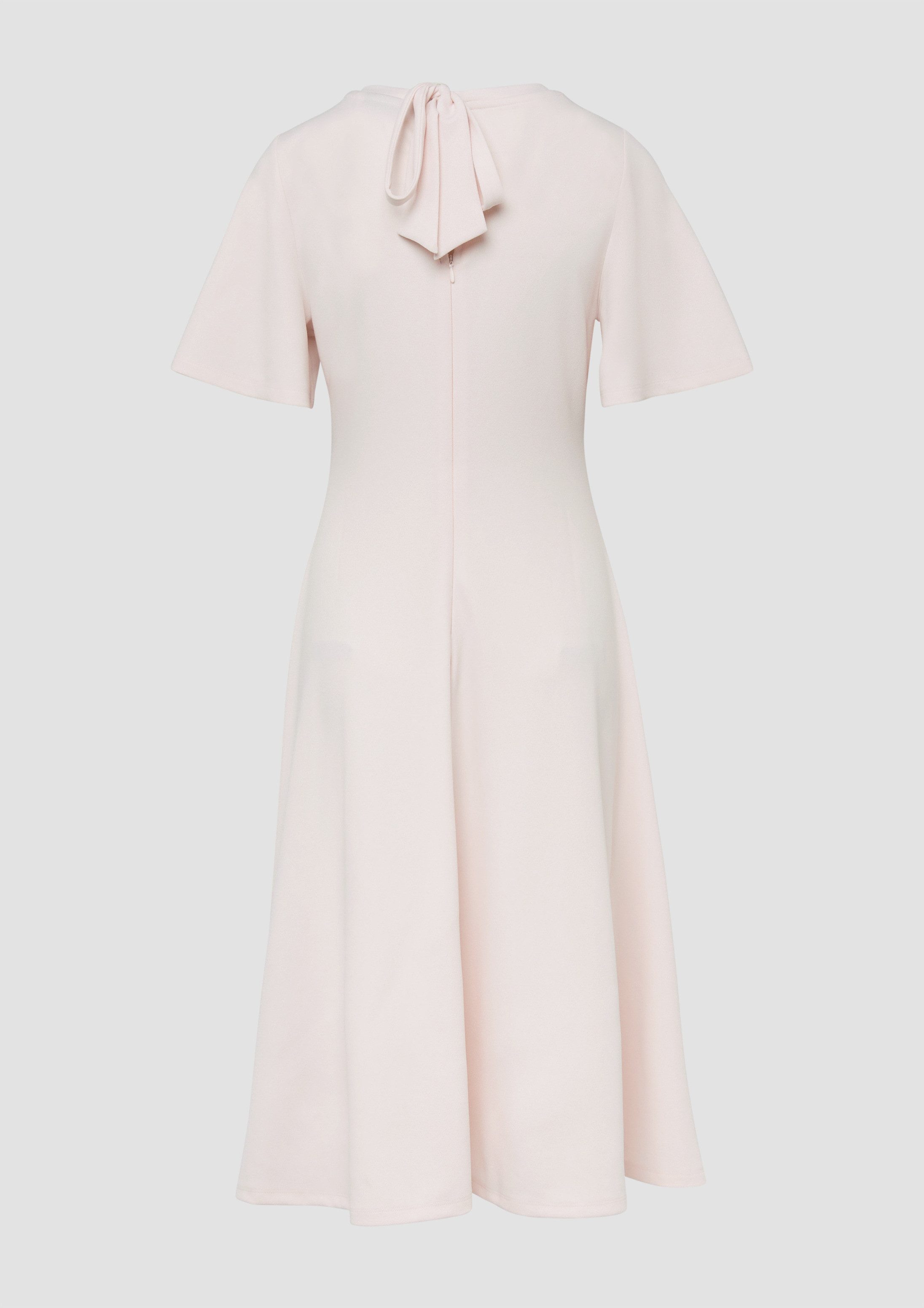 s.Oliver Midikleid Kleid Ausgestelltes Midi-Kleid mit Schleifen-Detail