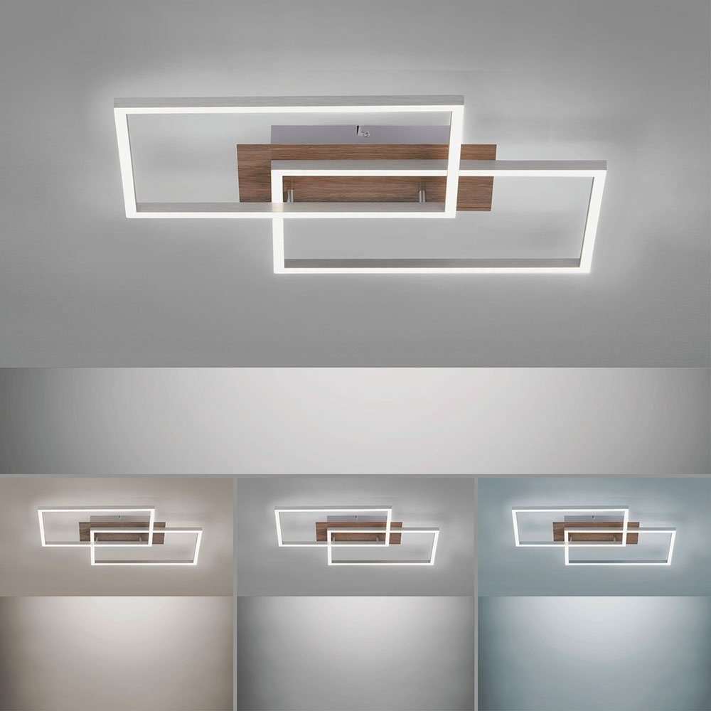 etc-shop LED Deckenleuchte, Neutralweiß, fest Holzleuchte Deckenlampe Warmweiß, Kaltweiß, Deckenleuchte verbaut, Tageslichtweiß, LED-Leuchtmittel