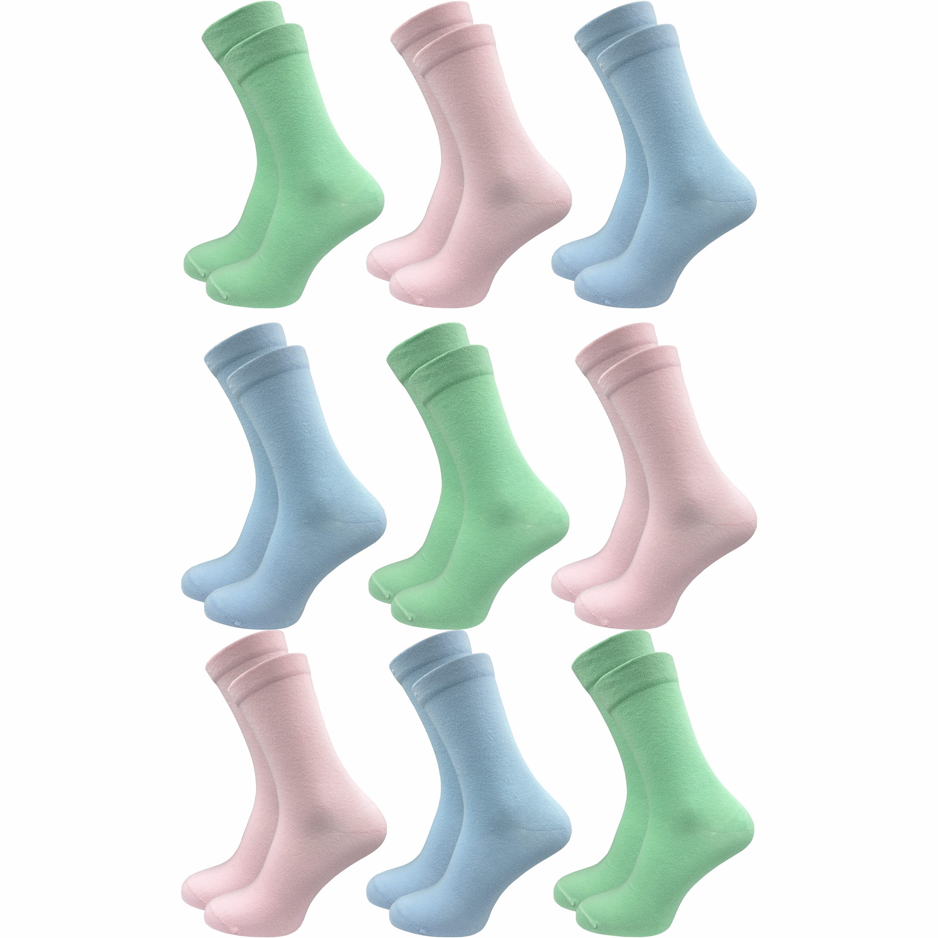 GAWILO Diabetikersocken für Damen - Ohne Gummibund - Ohne drückende Naht - Extra weit (9 Paar) Venensocke mit hohem Anteil Baumwolle sorgt für angenehmes Fußklima