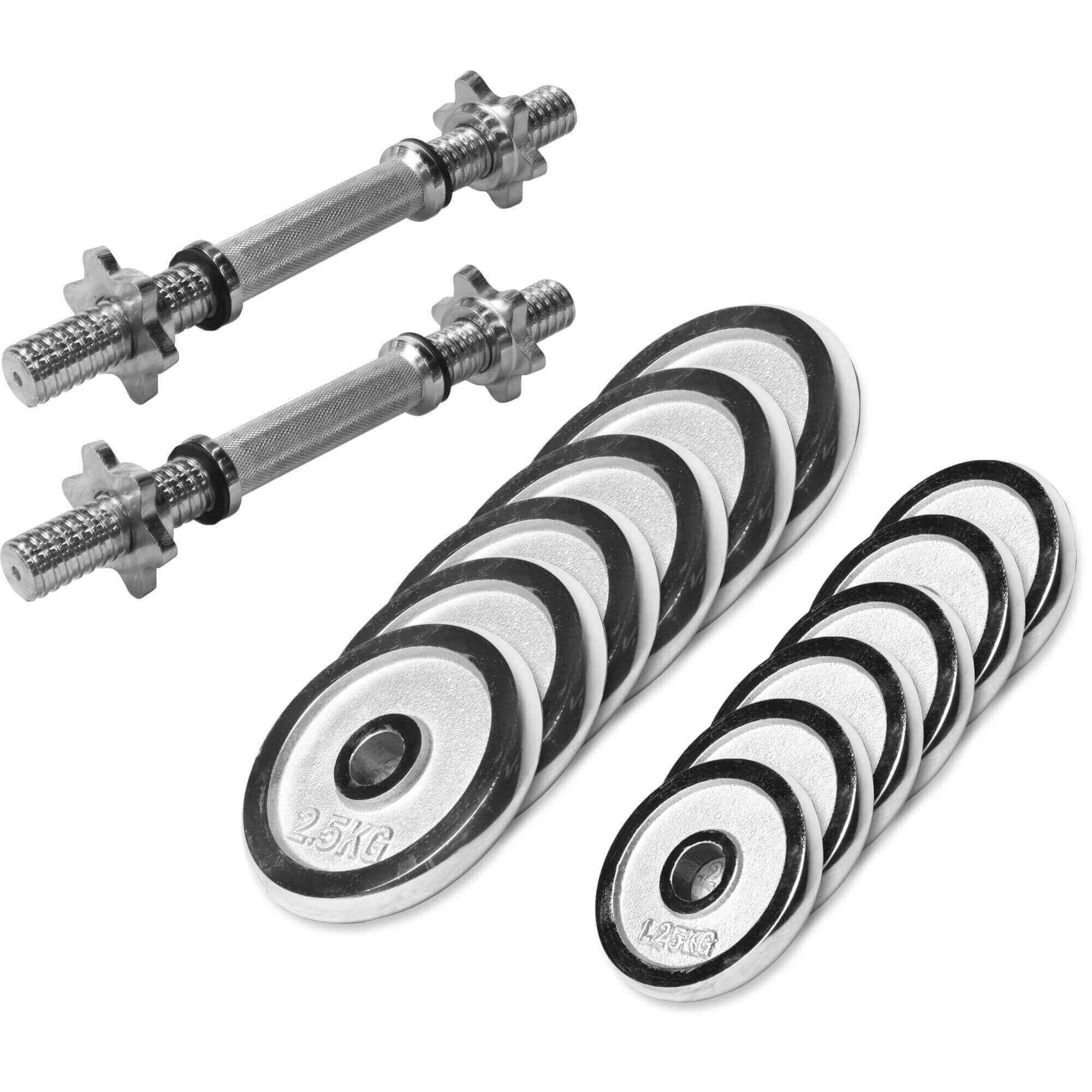 Kurzhantel Set 27,5 kg, 2er Set, 6x1,25kg, 6x2,5kg Gewichte, Hantelscheiben
