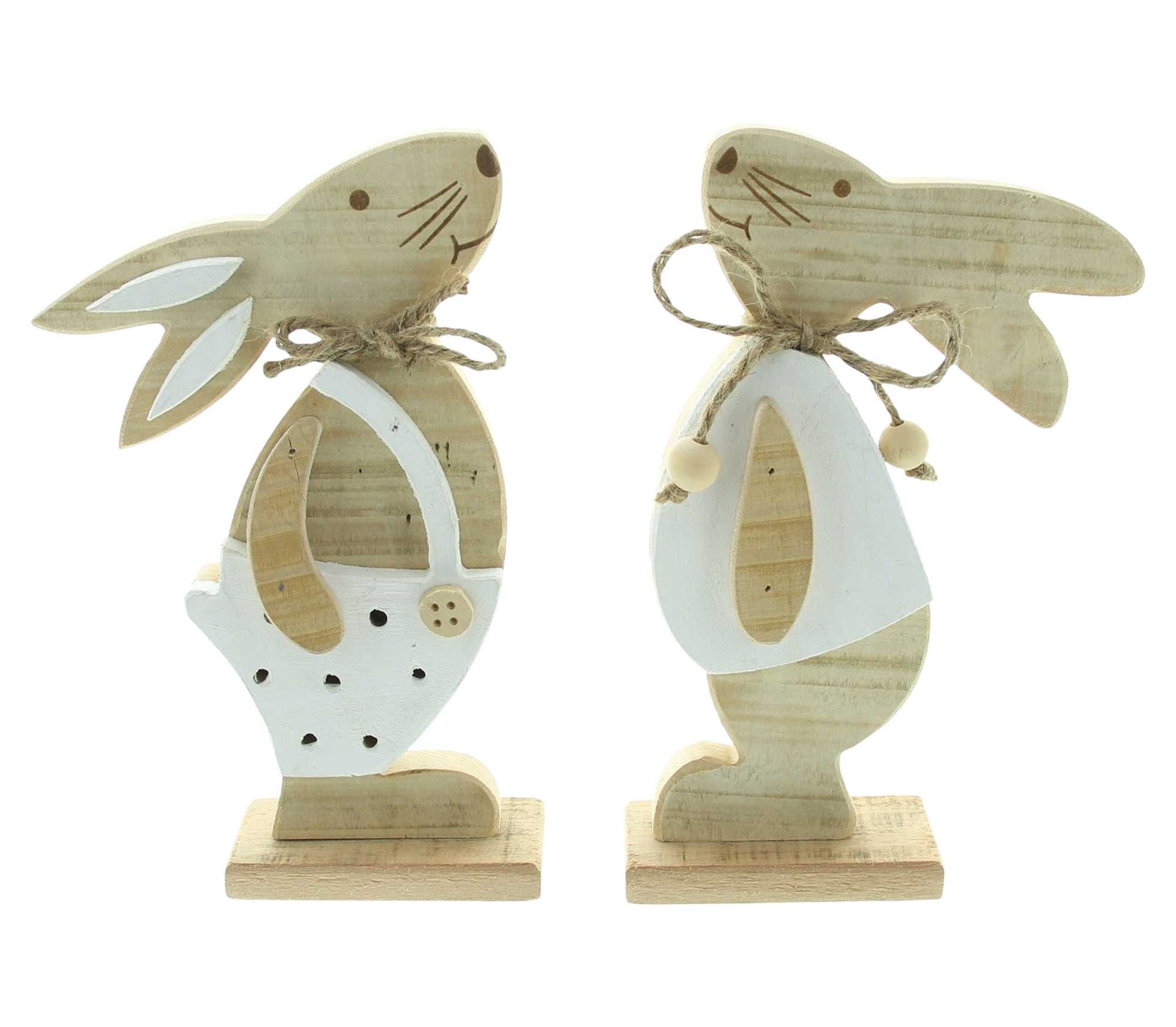 Dekofigur "Hase" aus recyceltem Holz, Osterhase, Osterdeko, Holzdeko, Osterfigur
